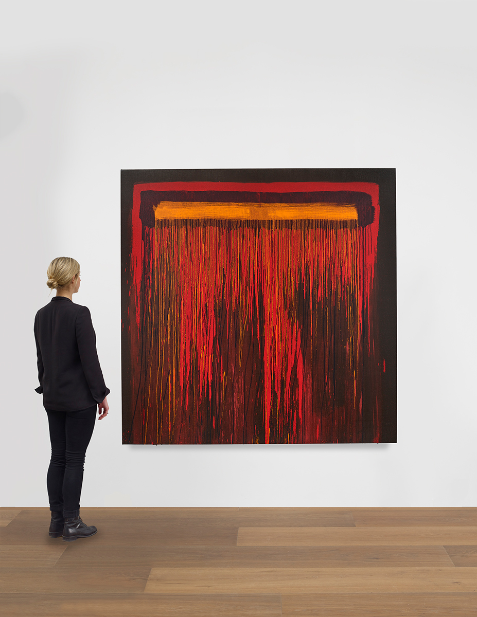 Scale view of Pat Steir's painting Considering Rothko