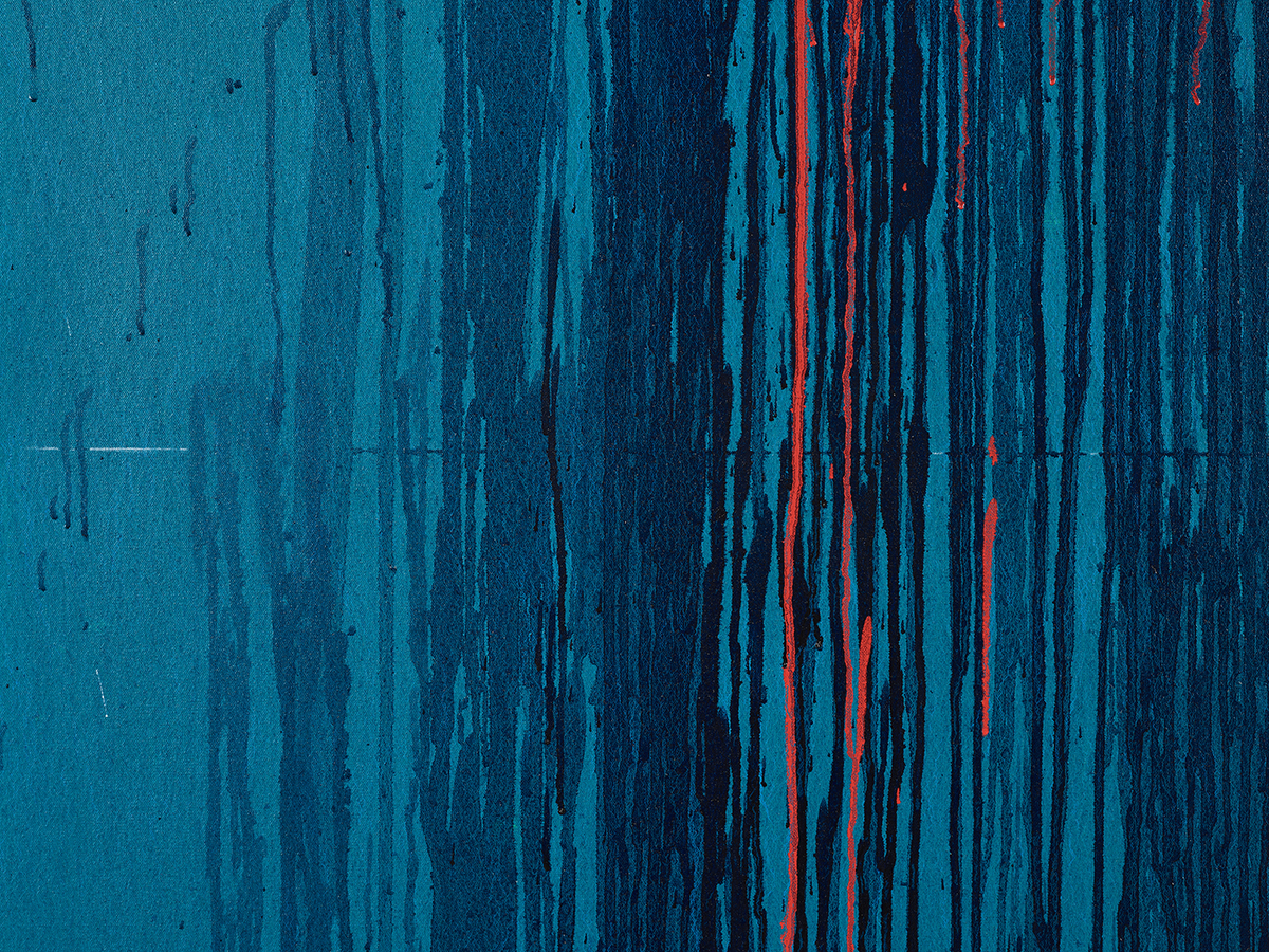 Detail view of Pat Steir's painting Considering Rothko #3