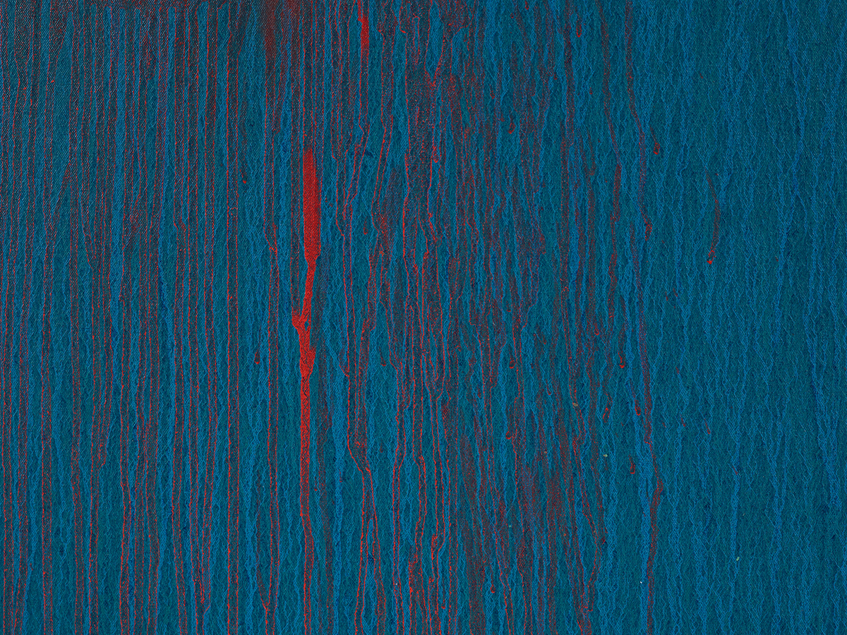 Detail view of Pat Steir's painting Considering Rothko #5