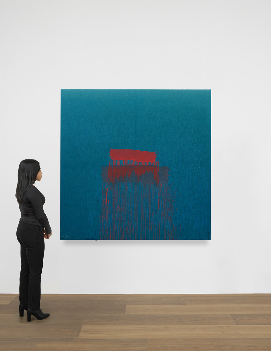 Scale view of Pat Steir's painting Considering Rothko #5