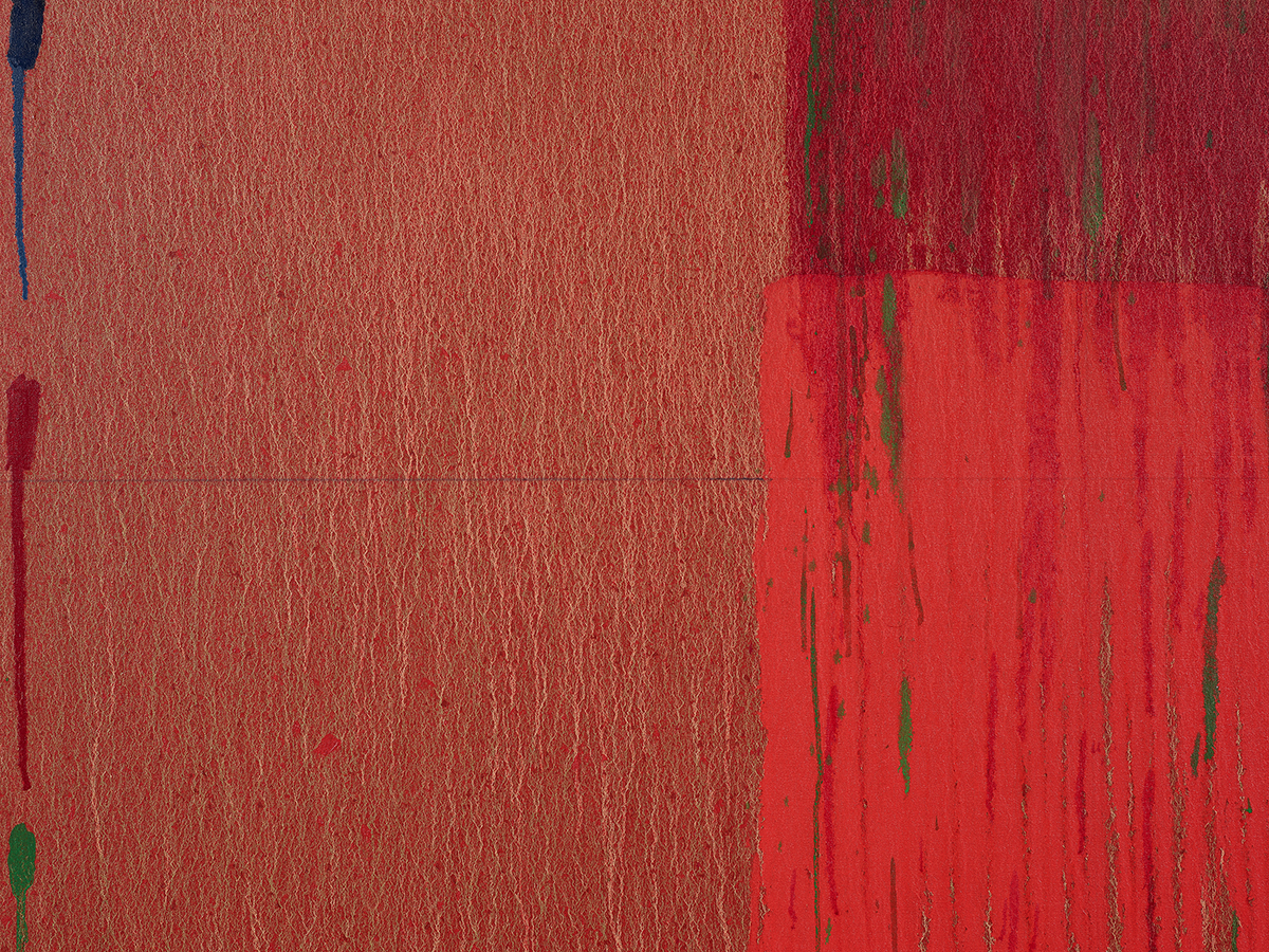 Detail view of Pat Steir's painting Considering Rothko #6