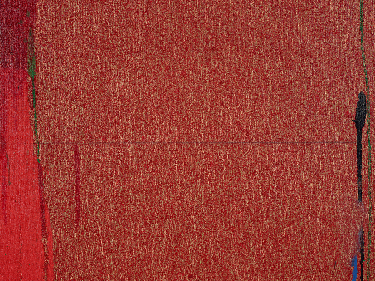 Detail view of Pat Steir's painting Considering Rothko #6