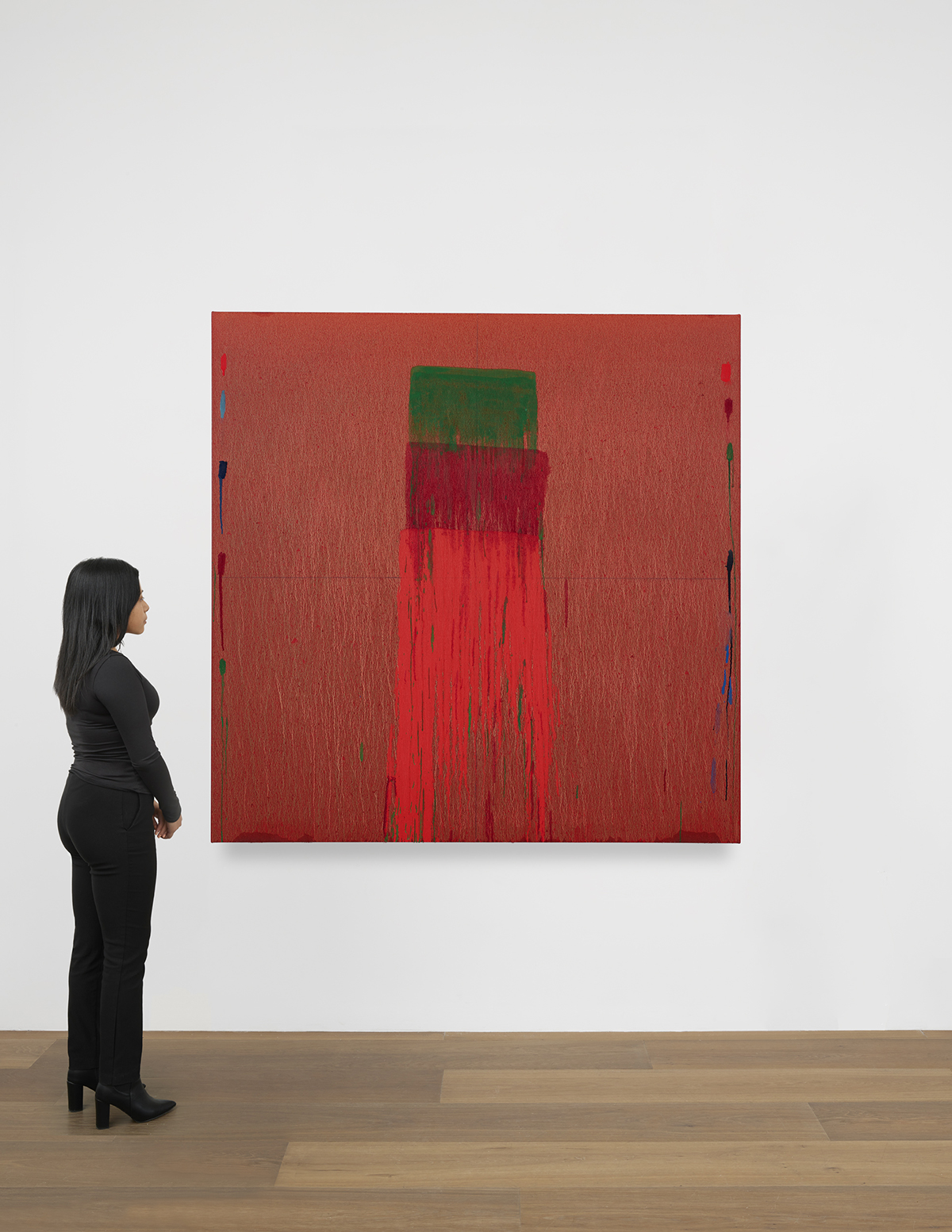 Scale view of Pat Steir's painting Considering Rothko #6