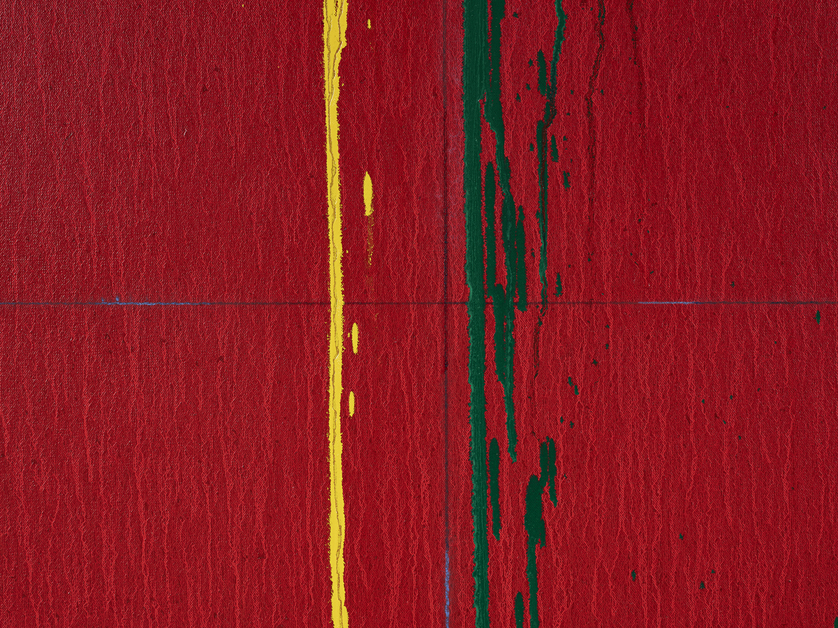 Detail view of Pat Steir's painting Considering Rothko #8