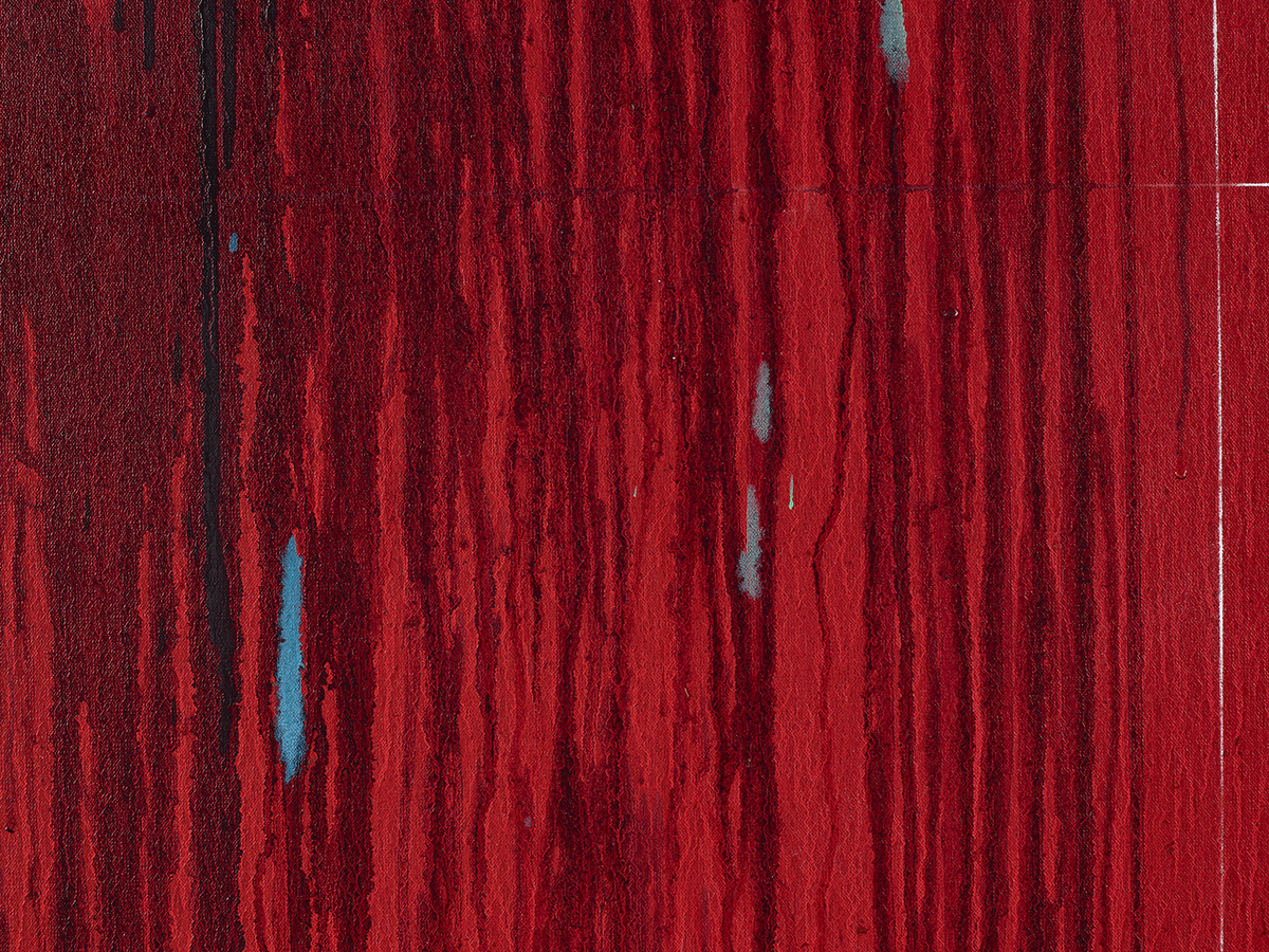 Detail view of Pat Steir's painting Considering Rothko #9