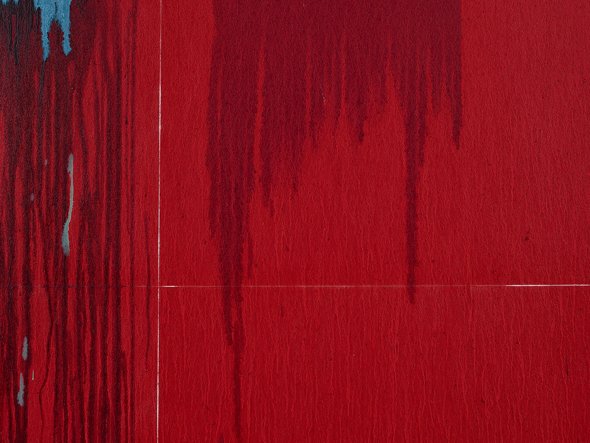 Detail view of Pat Steir's painting Considering Rothko #9