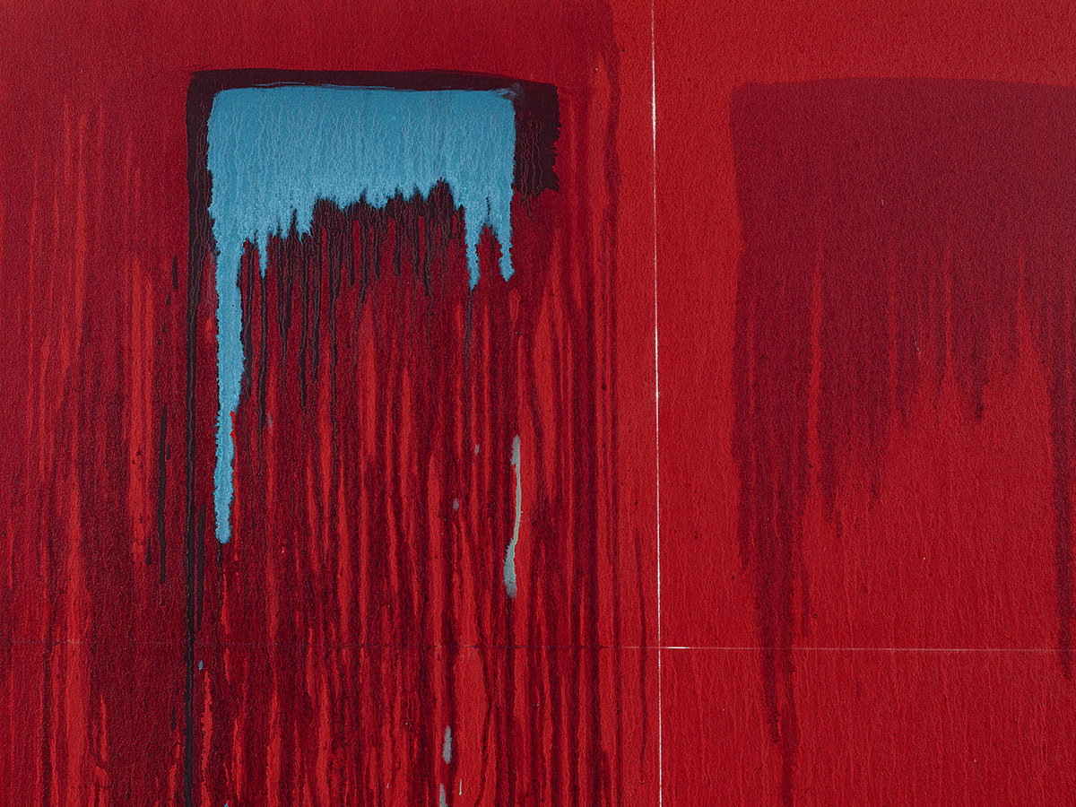 Detail view of Pat Steir's painting Considering Rothko #9