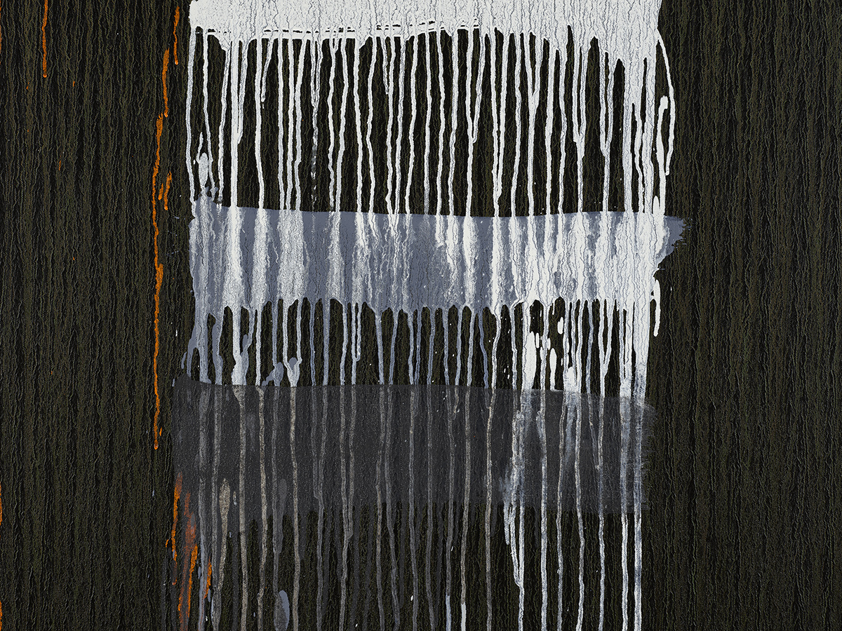 Detail view of Pat Steir's painting Sister