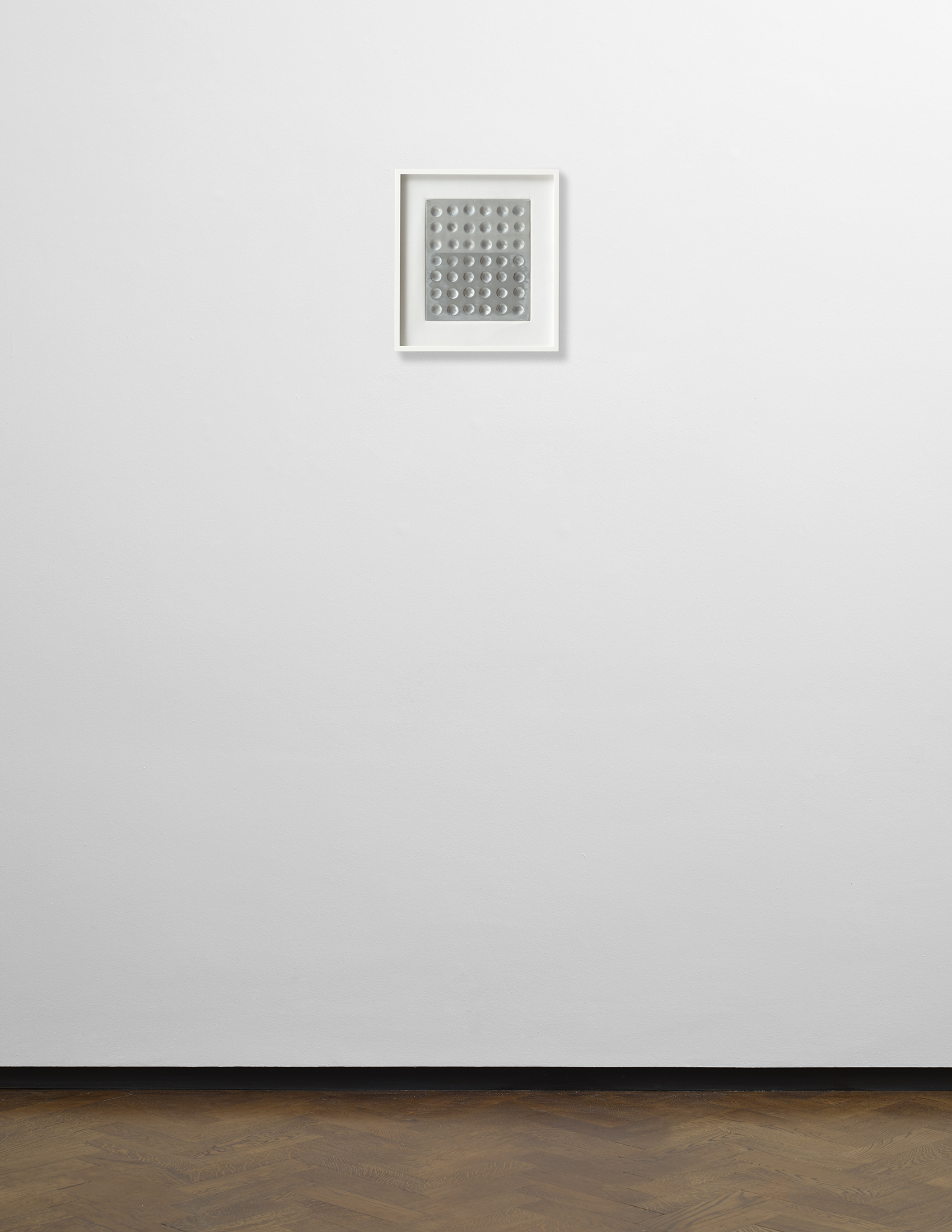 Installation view of Enrico Castellani's work Untitled