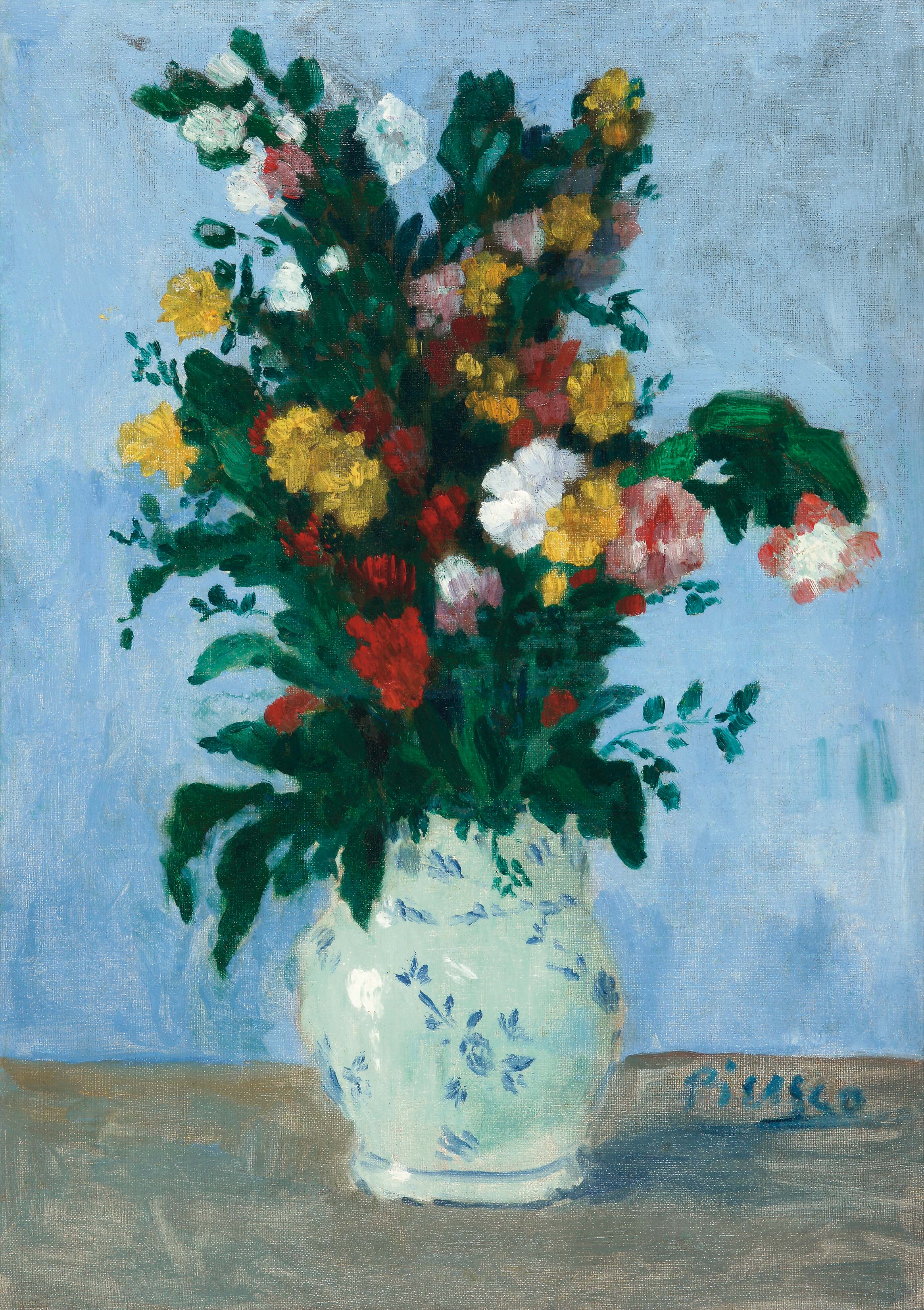 Pablo Picasso's painting titled Vase de fleurs