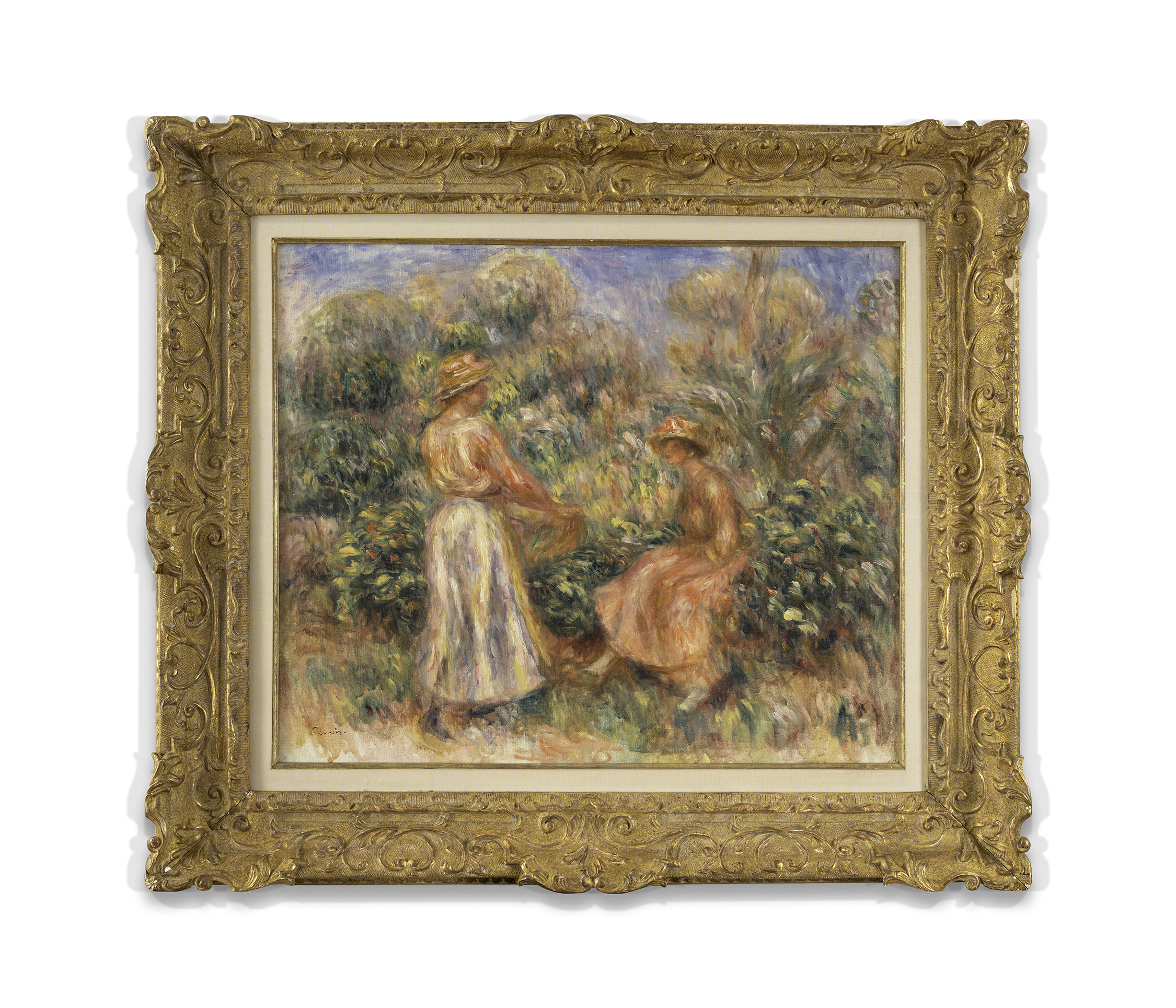 Pierre-Auguste Renoir's painting titled Deux femmes dans le jardin de Cagnes