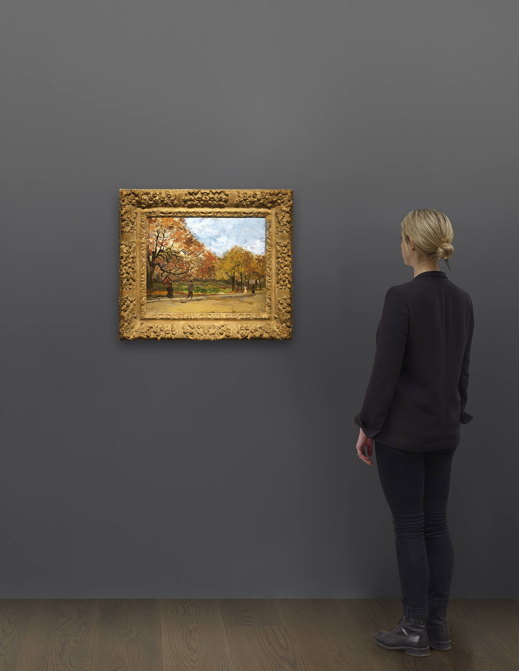 Scale view of Vincent Van Gogh's painting titled View of a Park in Paris