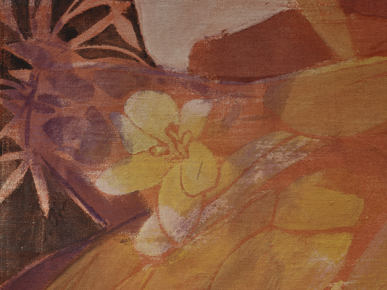 Detail view of Francesco Clemente's painting Winter Flowers I