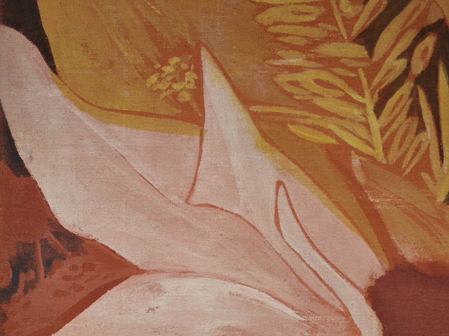 Detail view of Francesco Clemente's painting Winter Flowers I