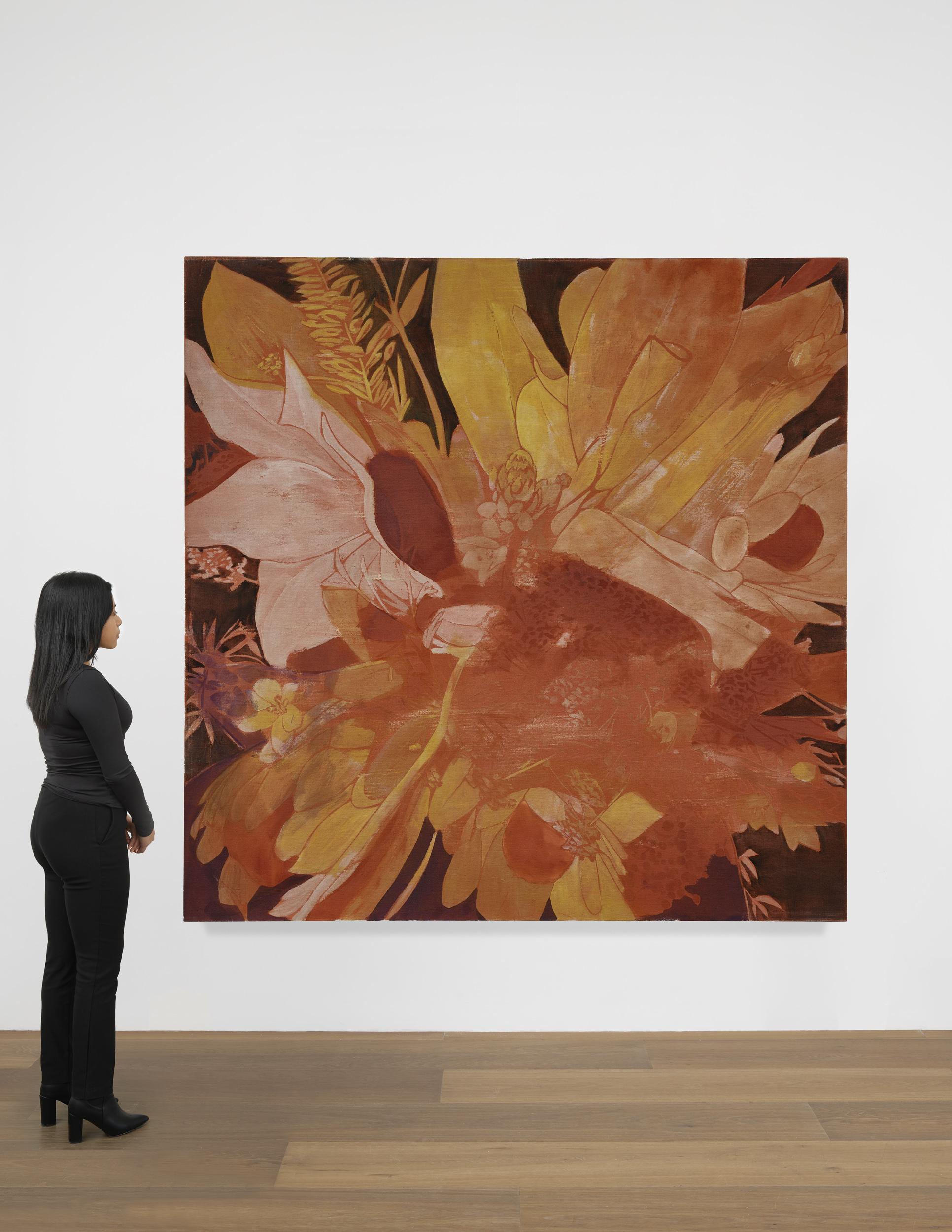 Scale view of Francesco Clemente's painting Winter Flowers I