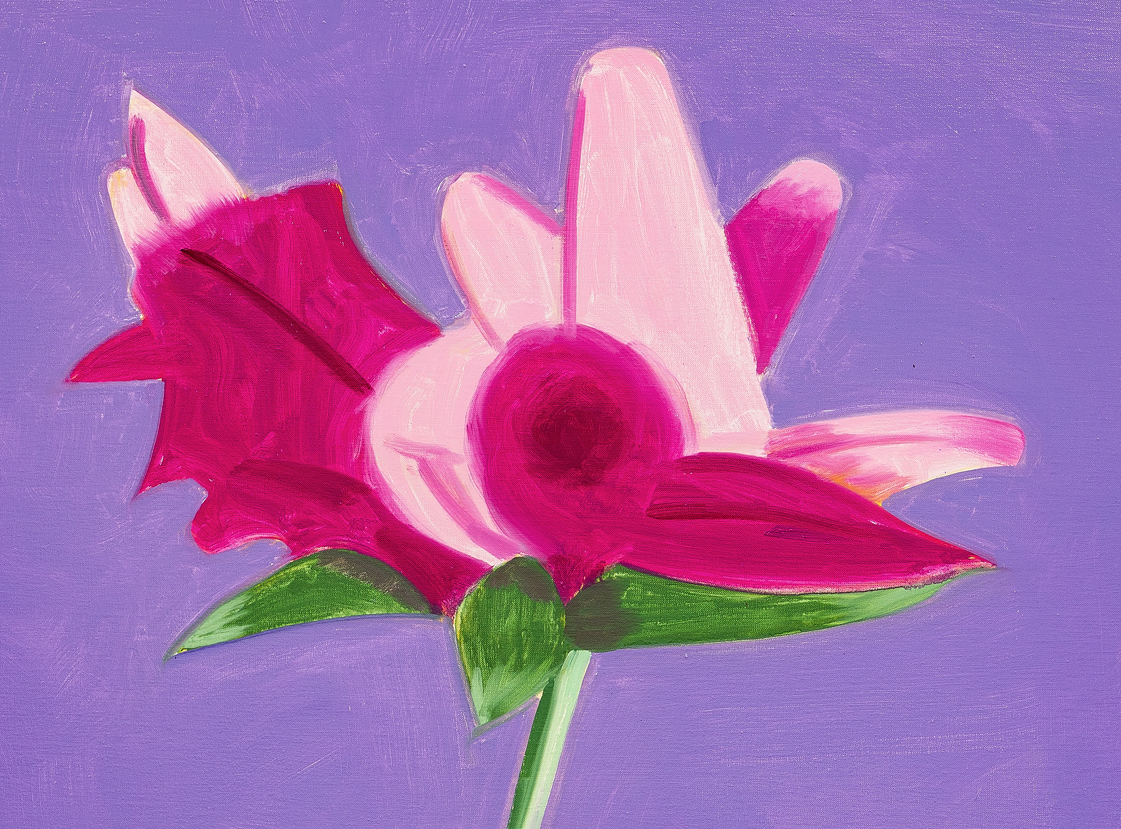 Detail view of Alex Katz's painting Azalea on Lilac