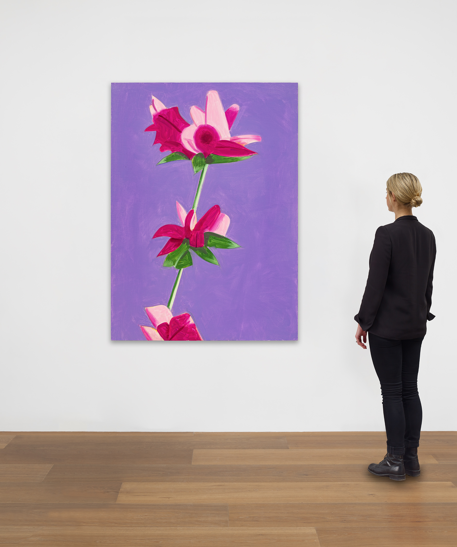 Scale view of Alex Katz's painting Azalea on Lilac