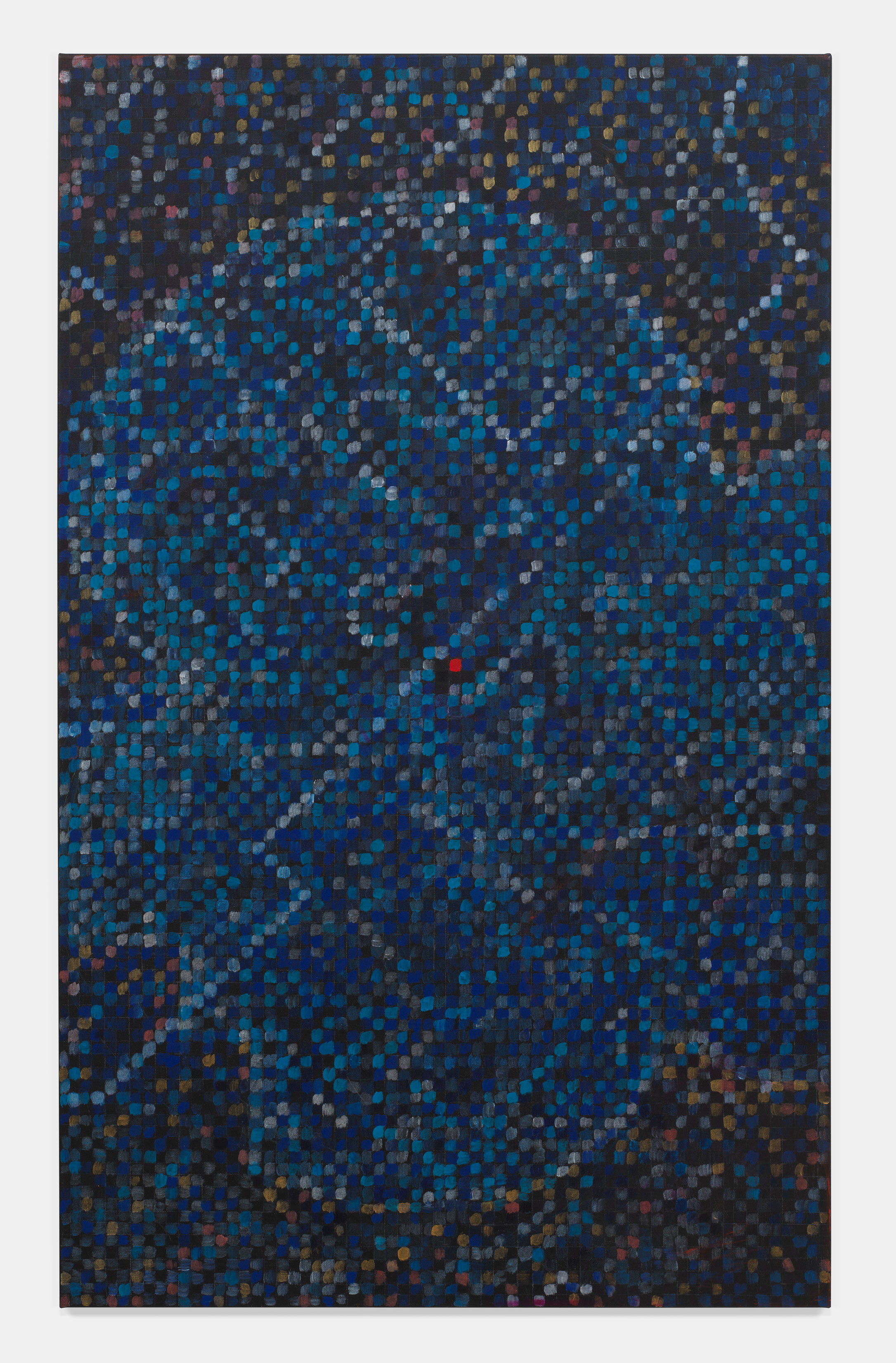 Rectangular canvas from Jutta Koether's Nedd You Everyday (Bluesed Grid Series, Flower Theme)