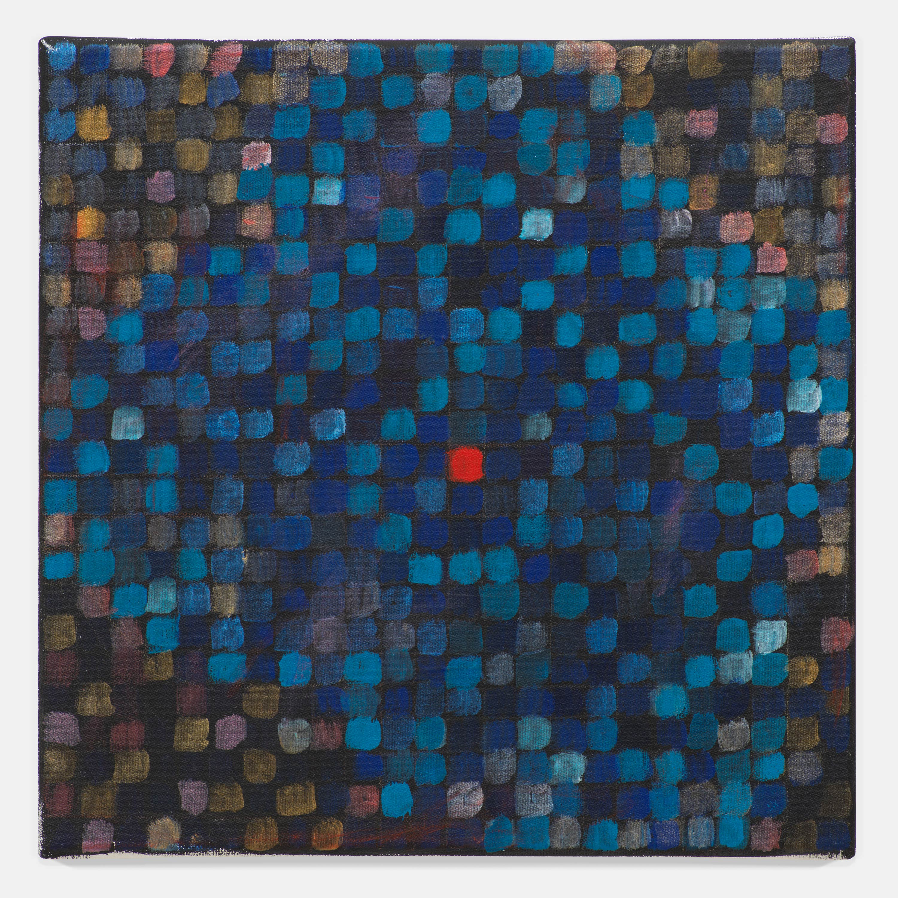 Square canvas from Jutta Koether's Nedd You Everyday (Bluesed Grid Series, Flower Theme)