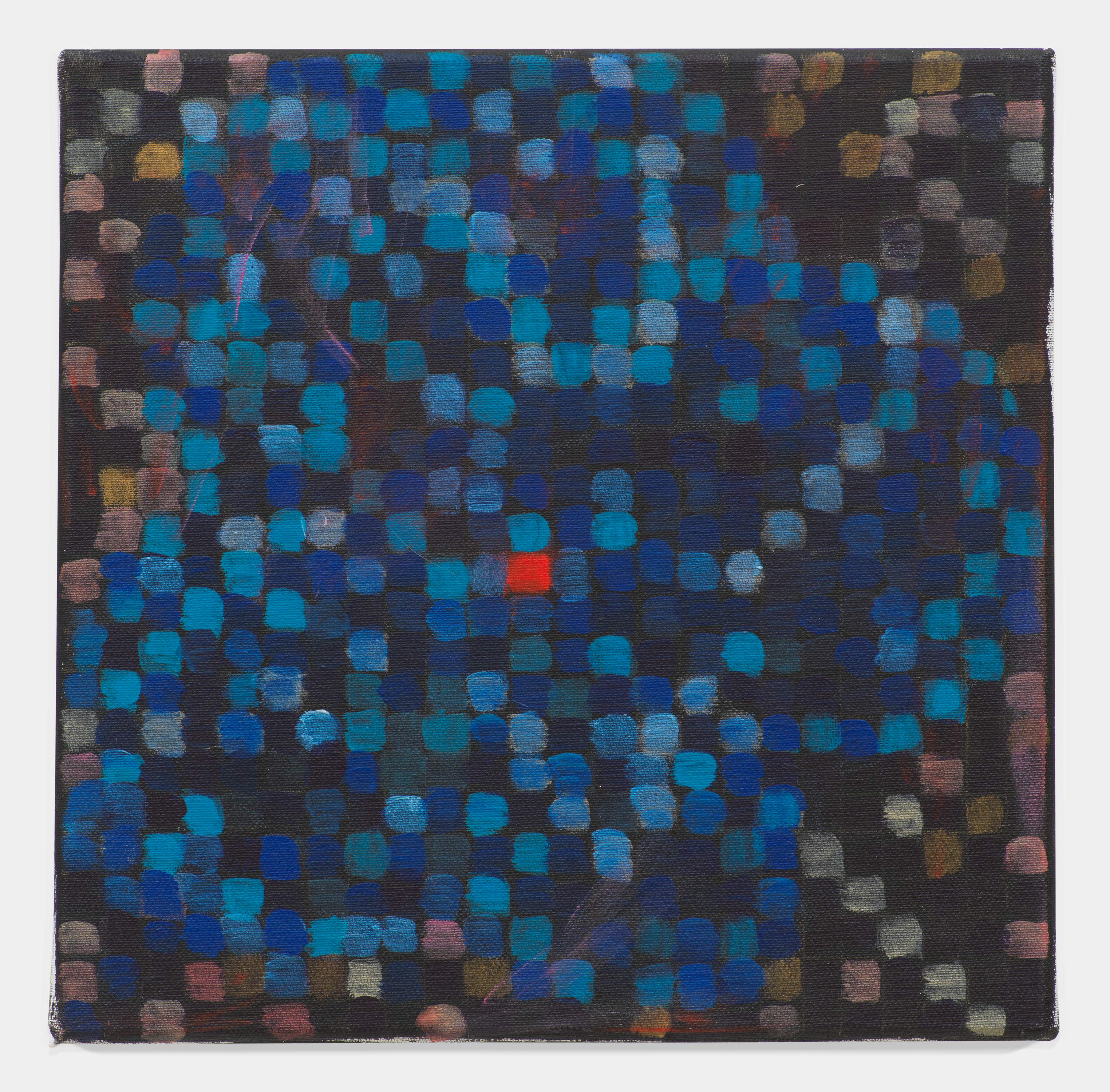 Square canvas from Jutta Koether's Nedd You Everyday (Bluesed Grid Series, Flower Theme)