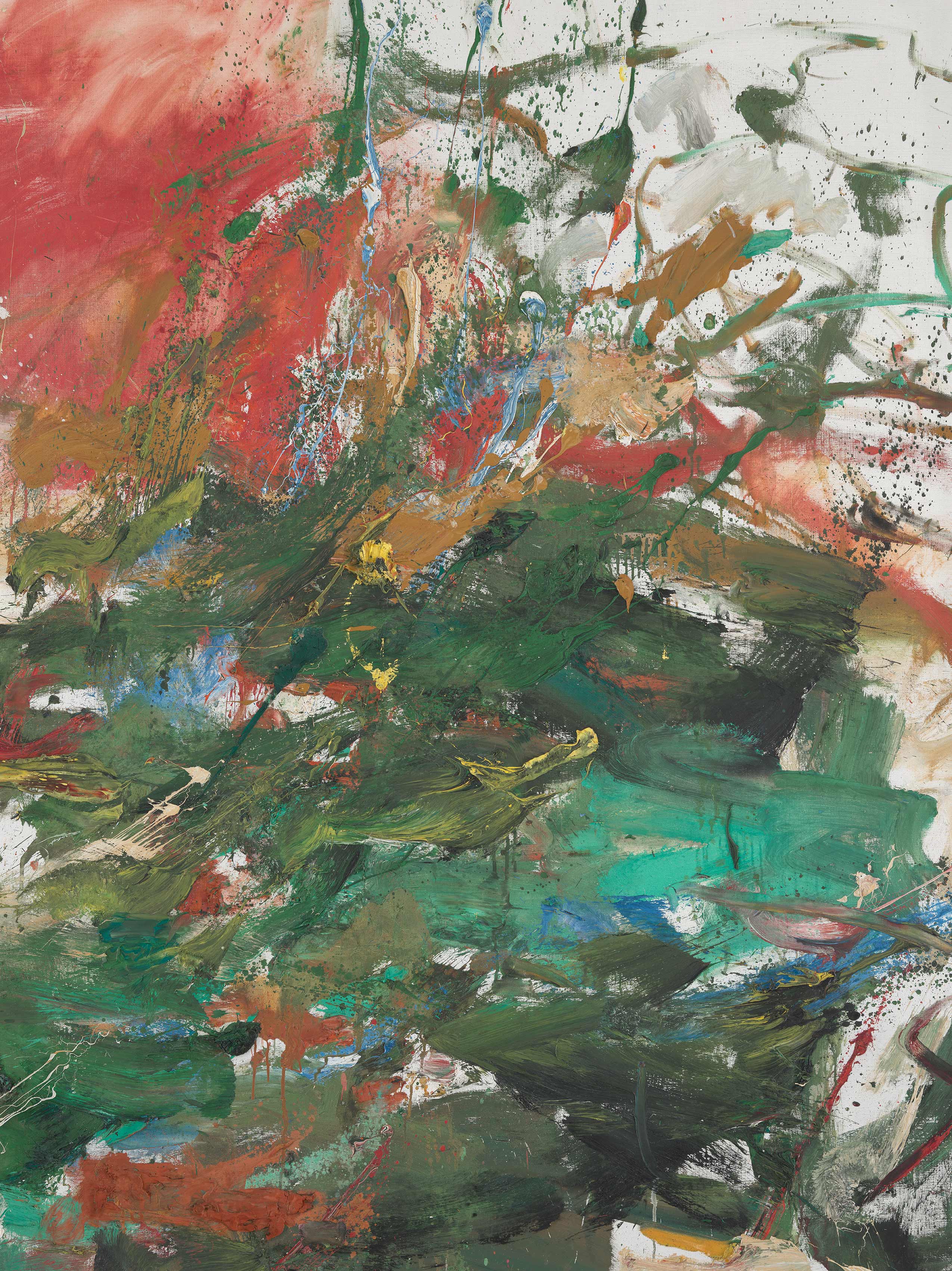 Detail view of Joan Mitchell's painting 12 Hawks at 3 O'Clock