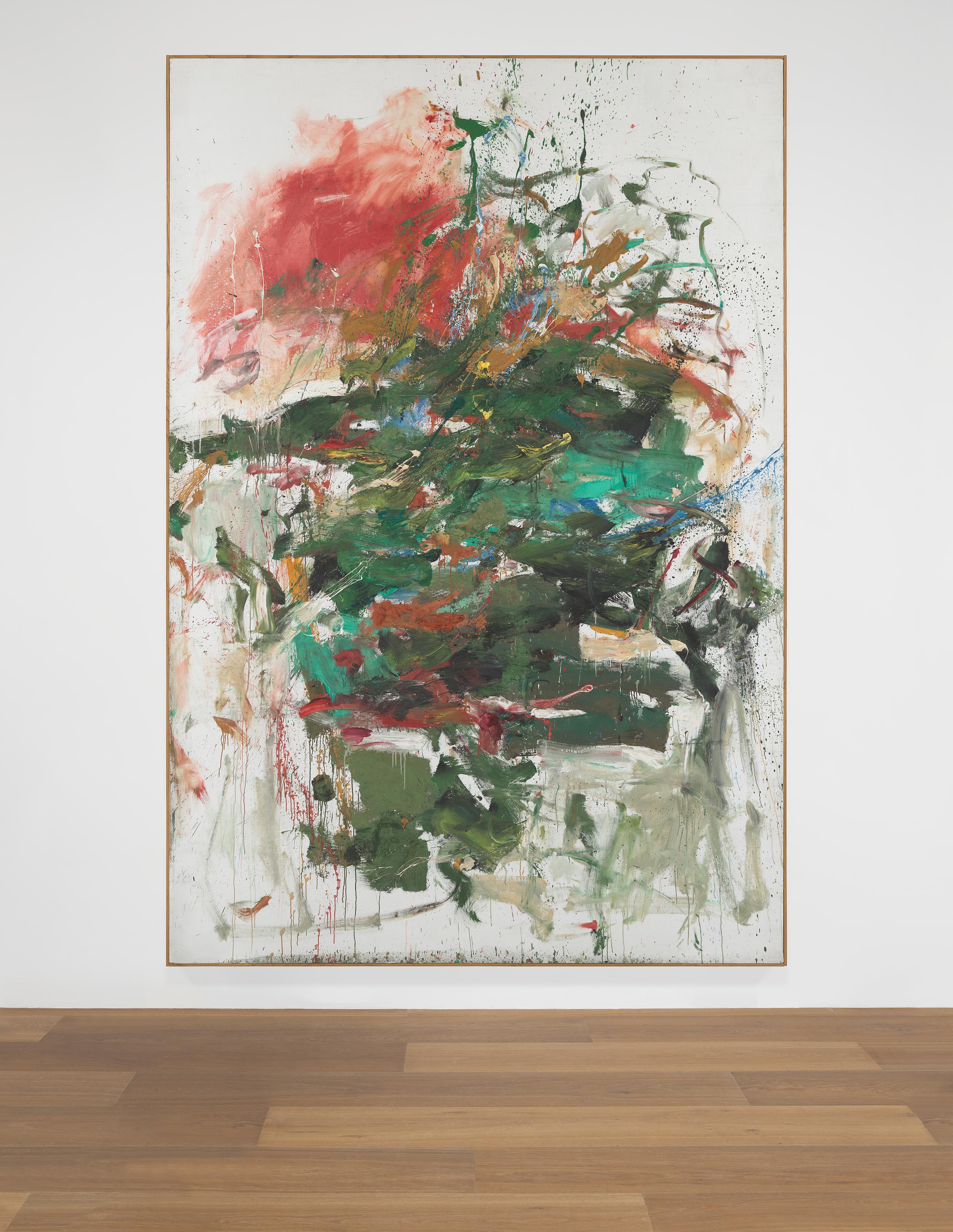 Installation view of Joan Mitchell's painting 12 Hawks at 3 O'Clock