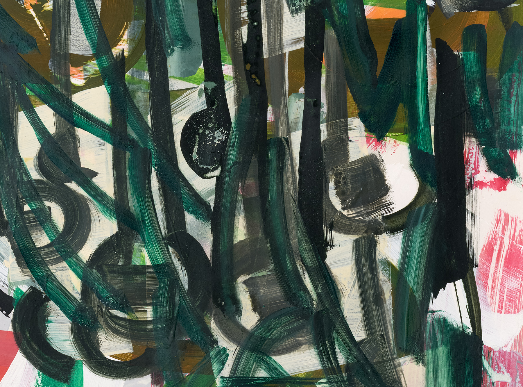 Detail view of Amy Sillman's painting Feb2