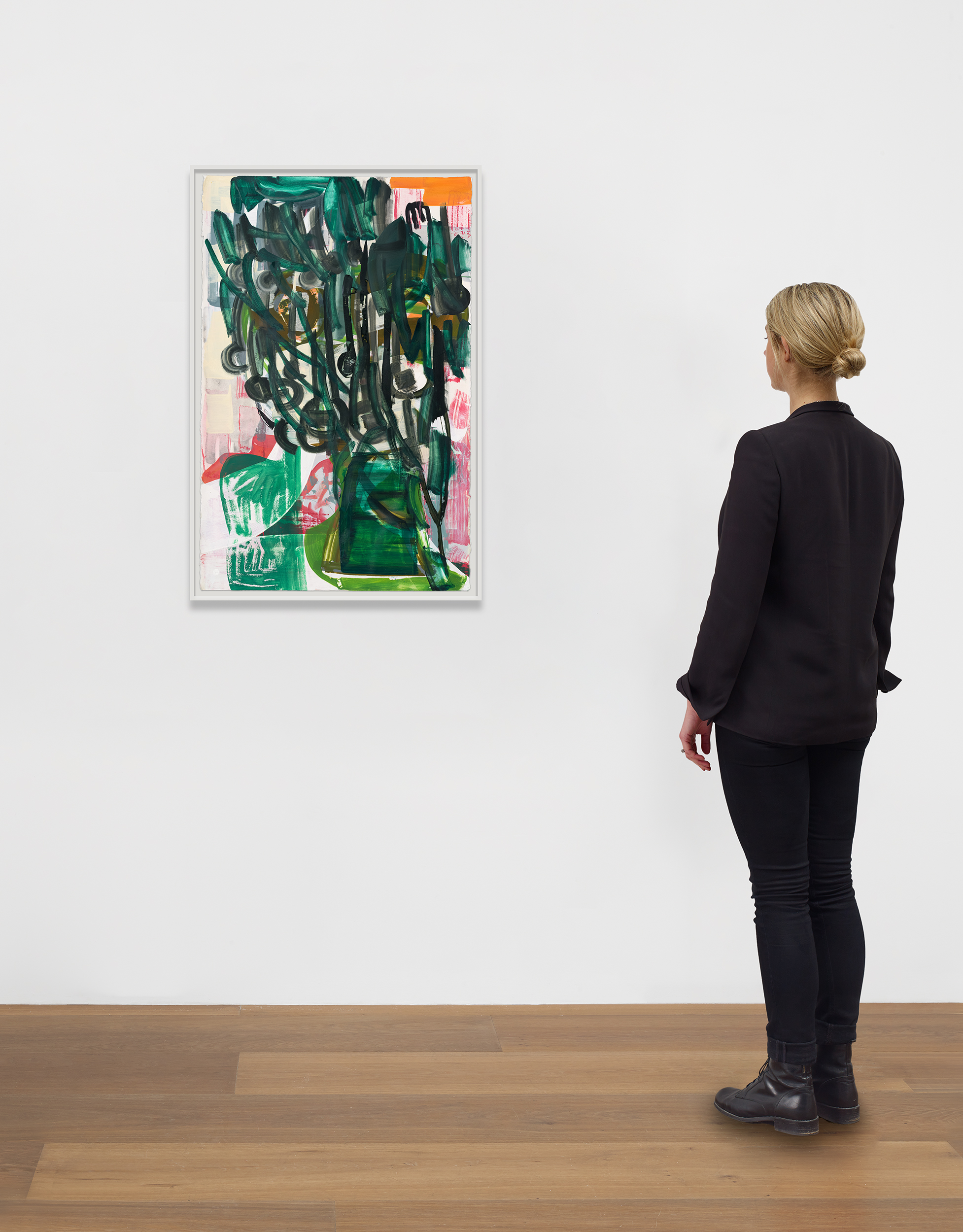 Scale view of Amy Sillman's painting Feb2