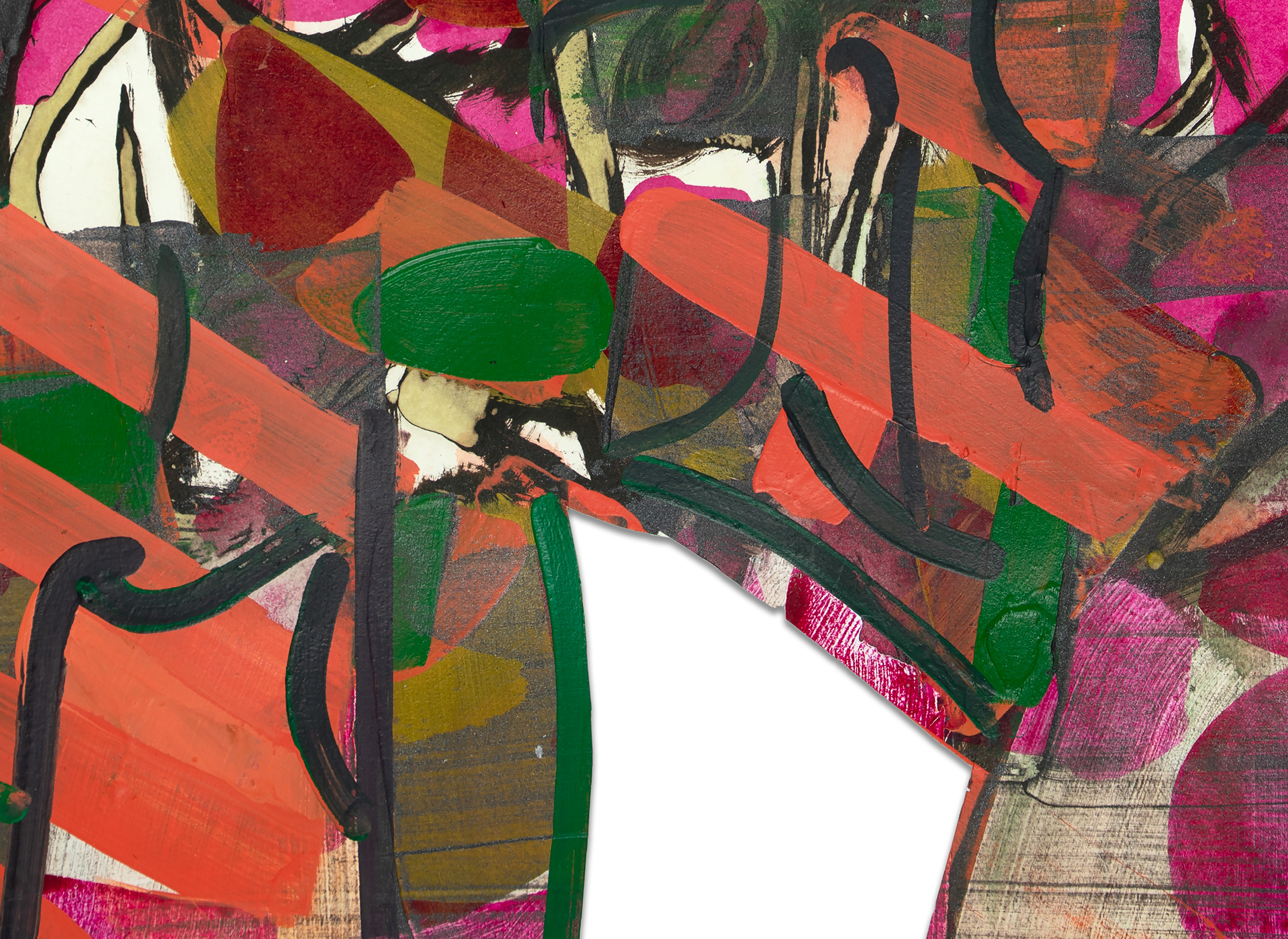 Detail view of Amy Sillman's painting GPTM58