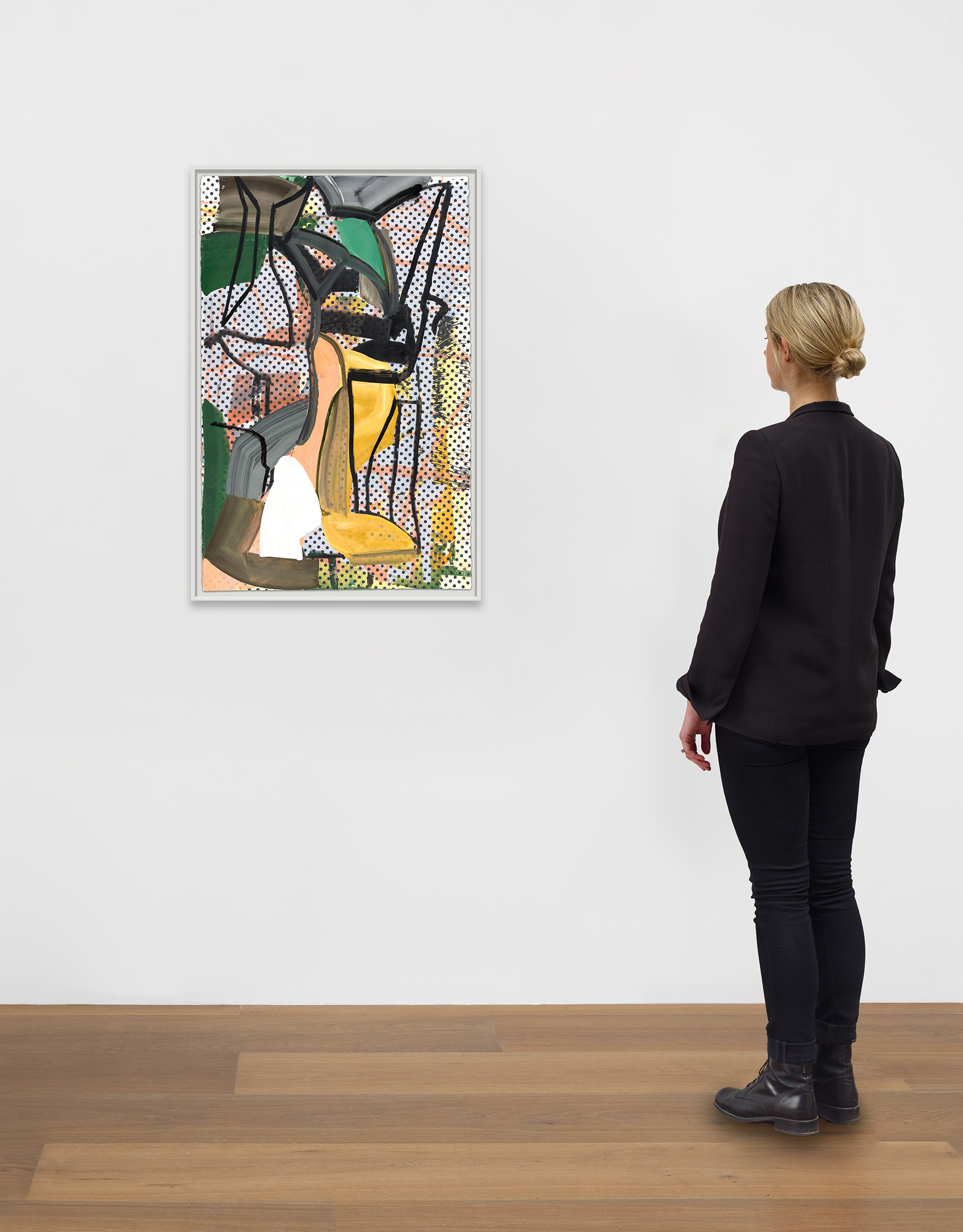 Scale view of Amy Sillman's painting SK87