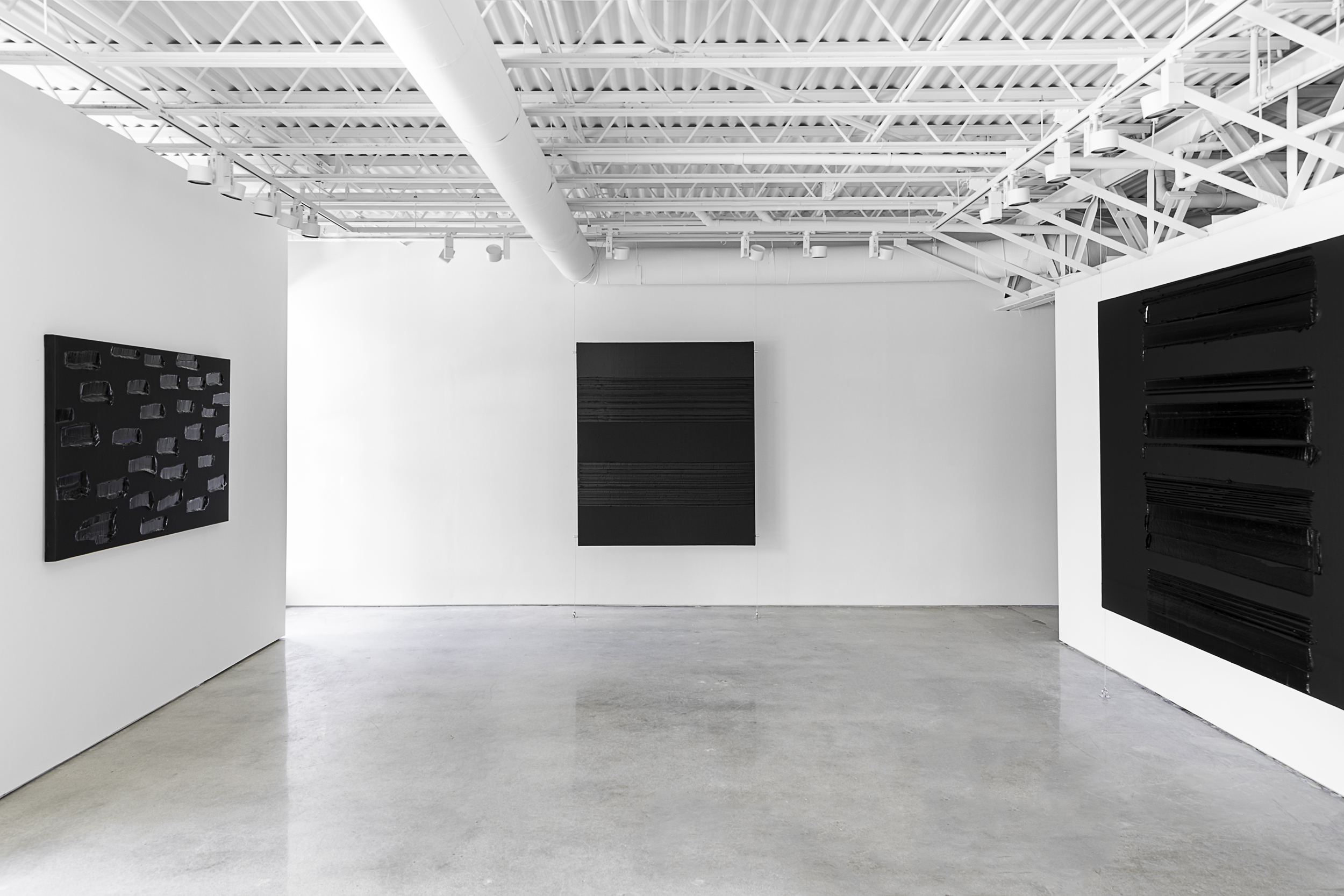 Installation image of Pierre Soulages exhibition at Levy Gorvy Palm Beach