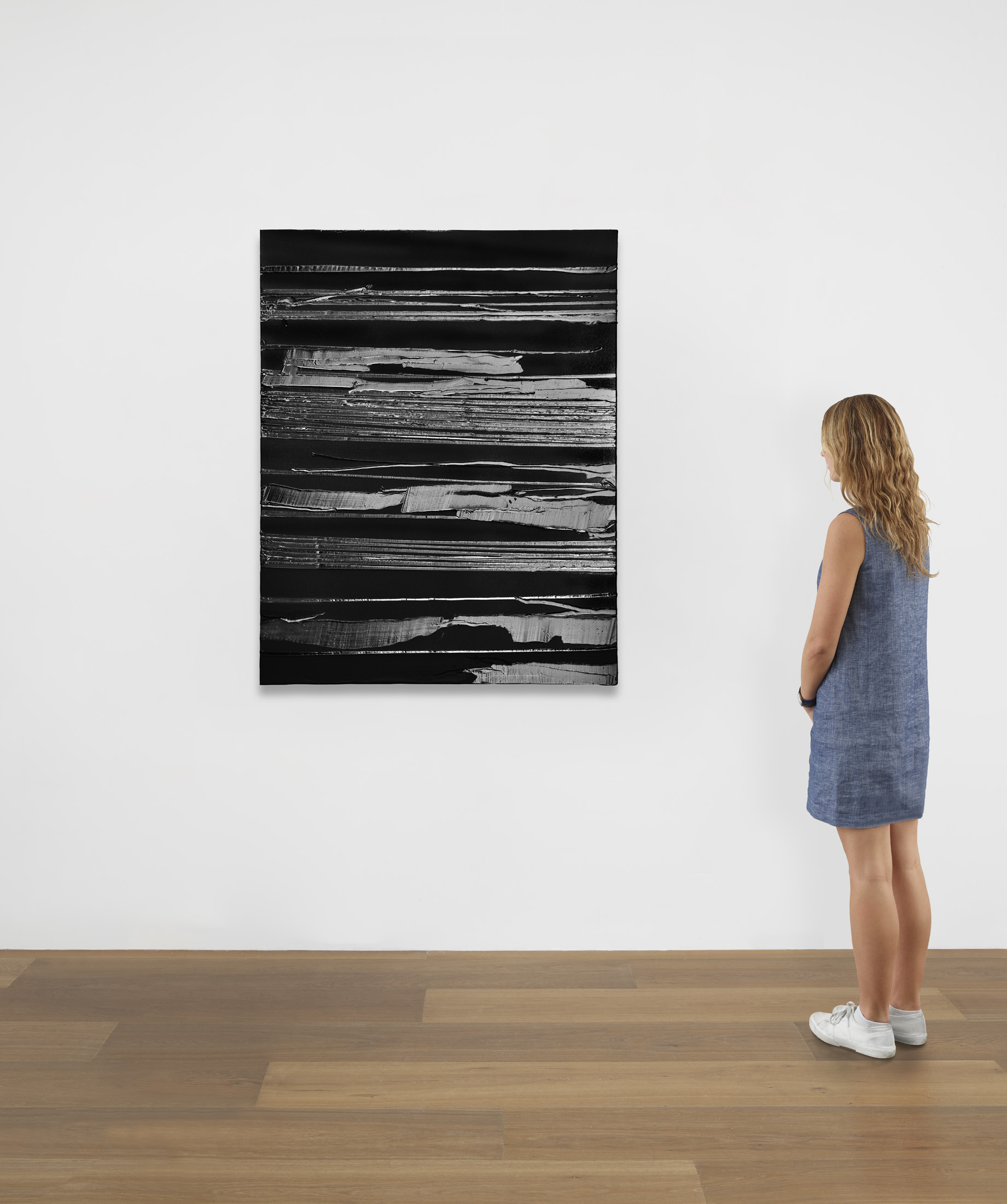 Scale view of Pierre Soulages’s Peinture 130 x 102 cm, 22 juillet 2020