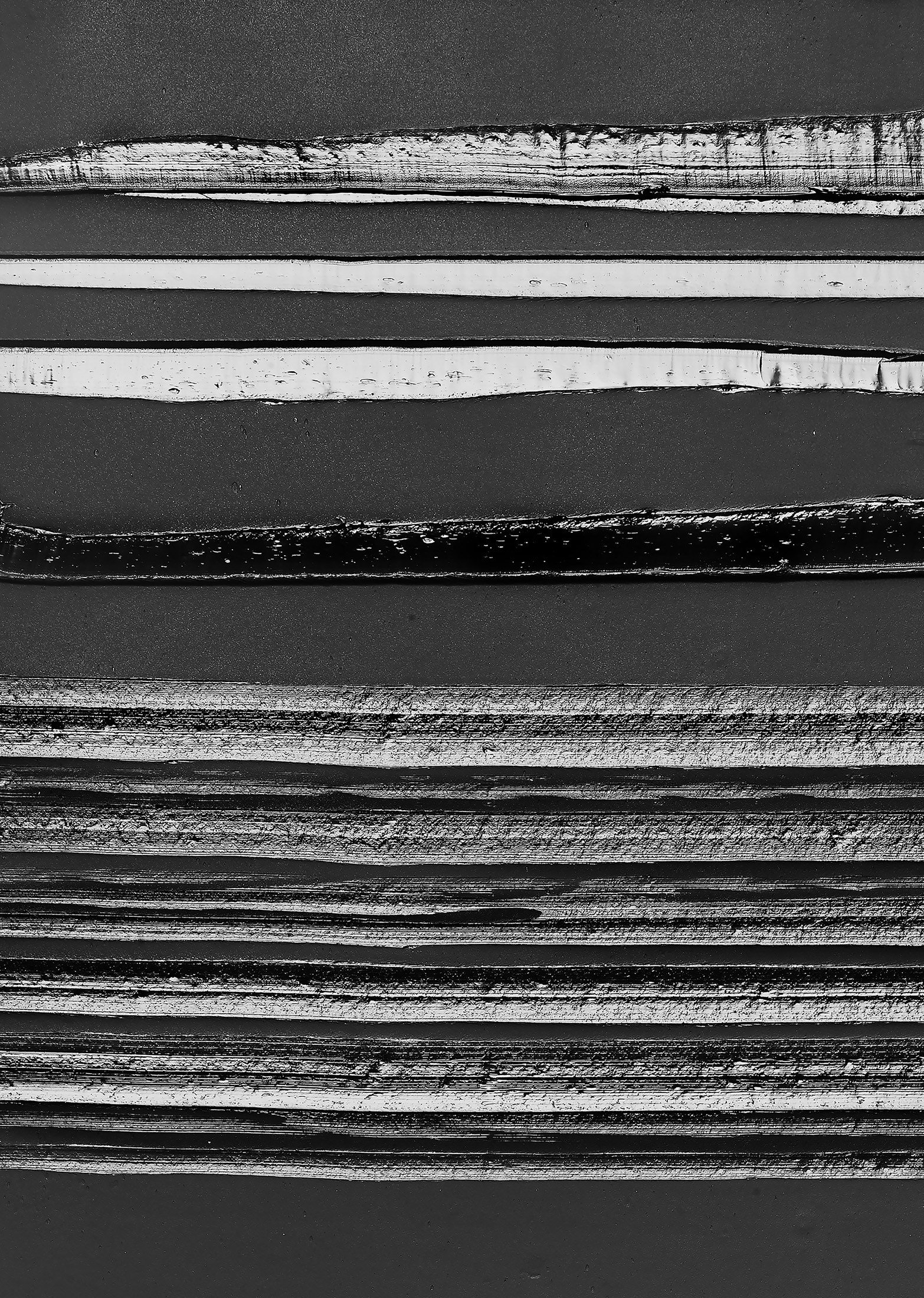 Detail of Pierre Soulages’s Peinture 181 x 128 cm, 26 juillet 2020