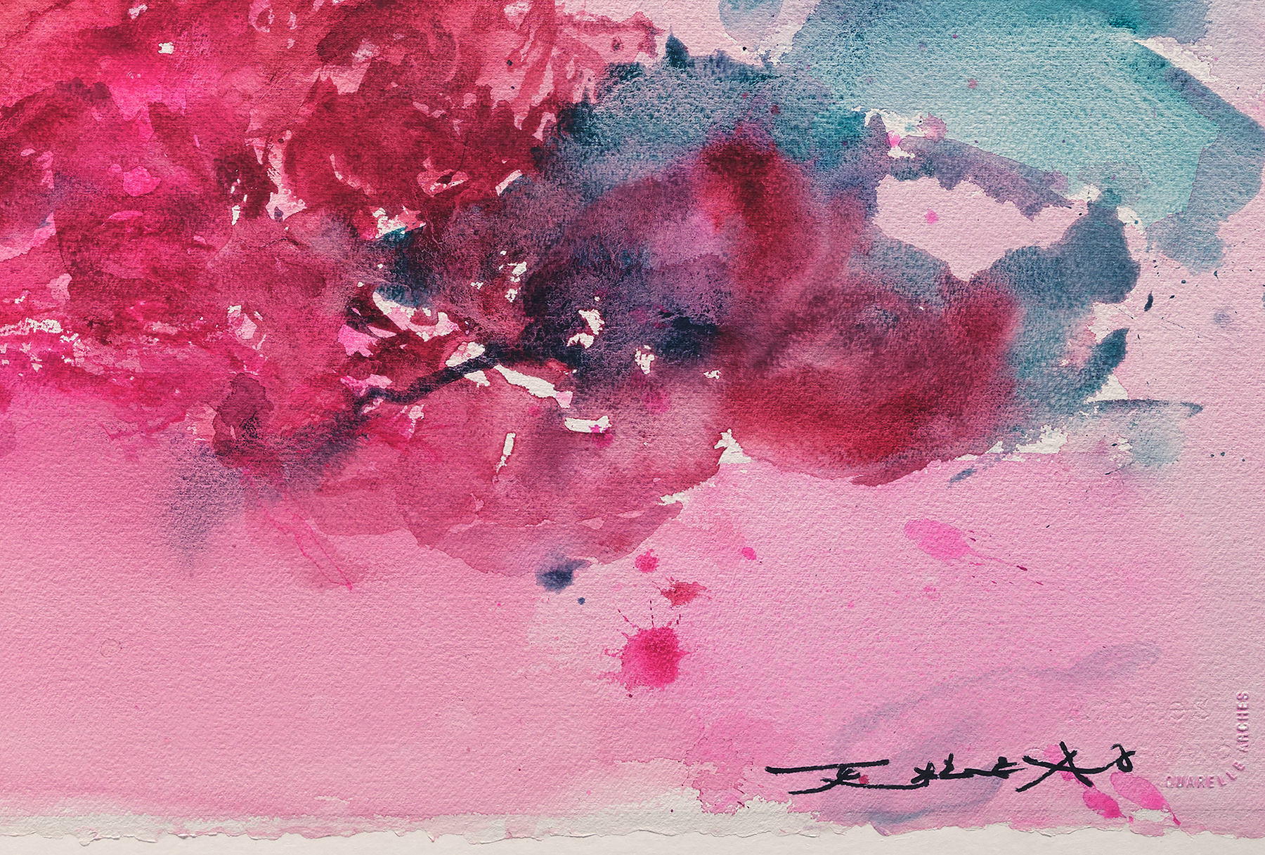 Detail view of Zao Wou-Ki's Untitled 2007 watercolor