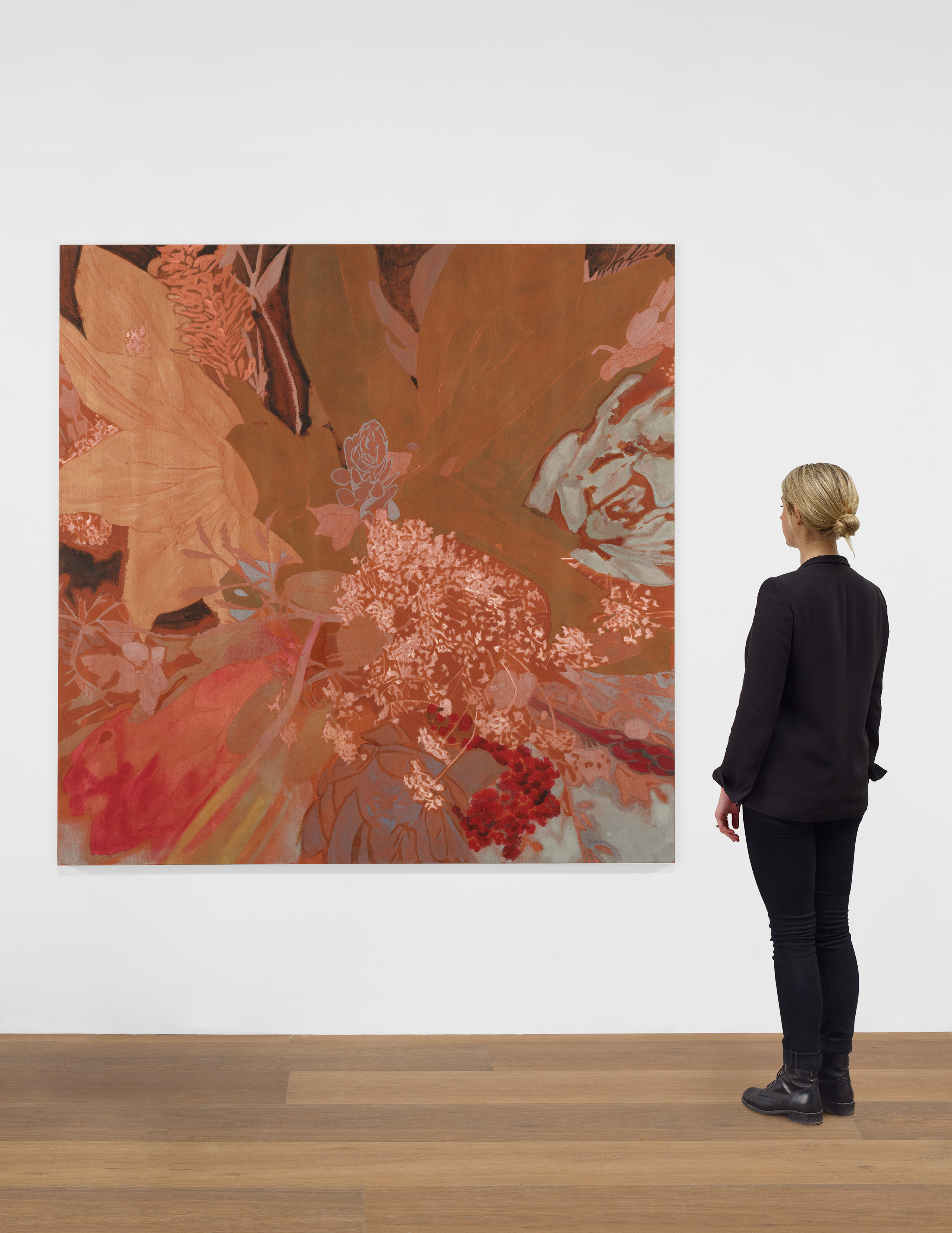 Scale view of Francesco Clemente's painting Winter Flowers V