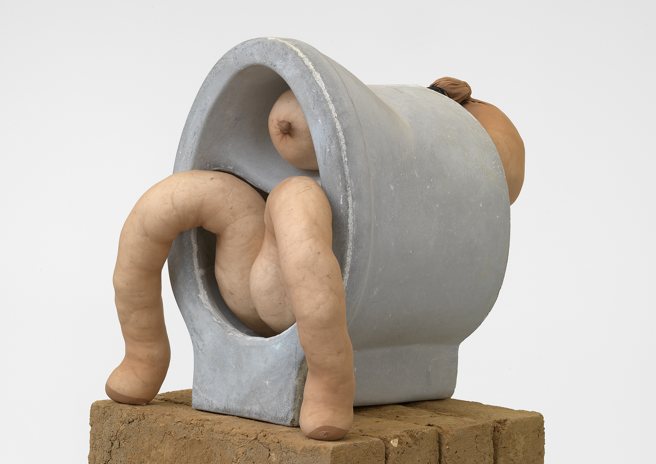 Detail view of Sarah Lucas's sculpture Sheela na gig