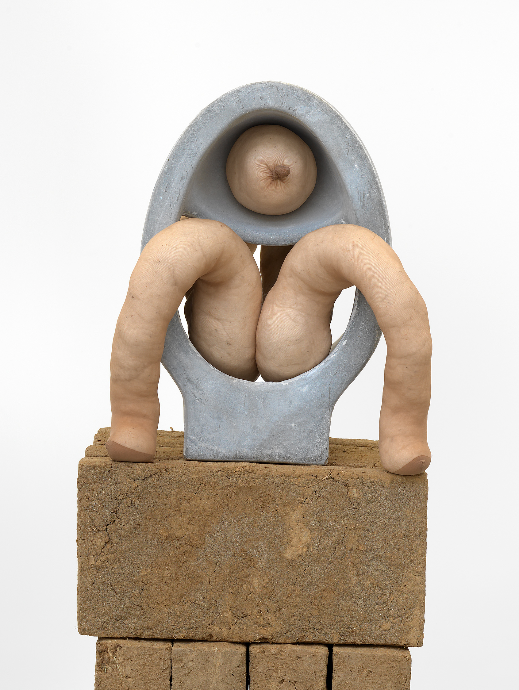 Detail view of Sarah Lucas's sculpture Sheela na gig