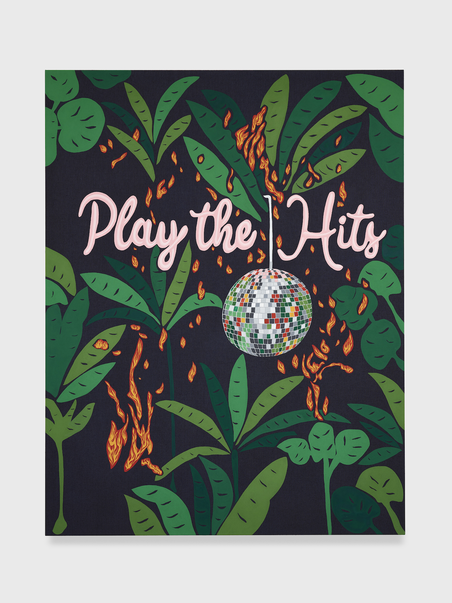 Joel Mesler's painting Untitled (Play the Hits)