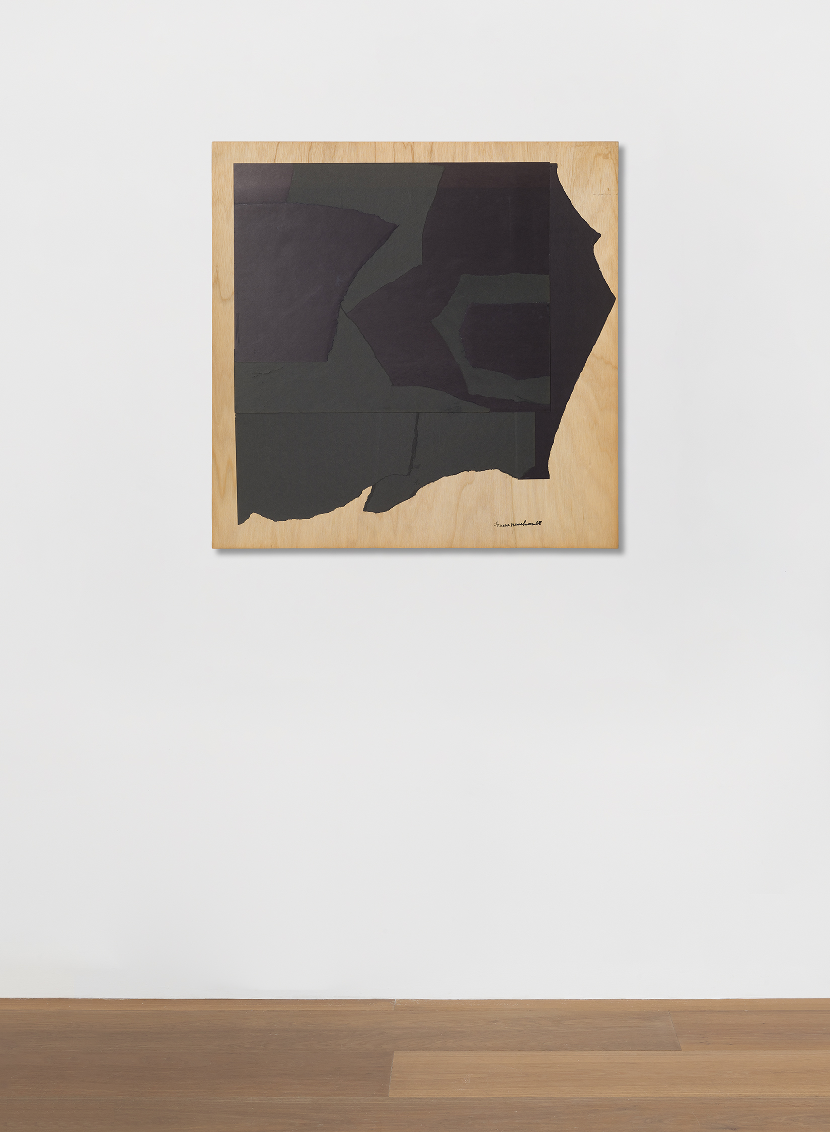 Installation view of Louise Nevelson's Untitled cardboard and paint on board collage