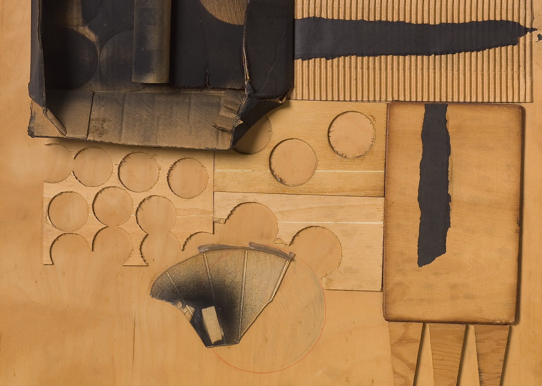 Detail view of Louise Nevelson's Untitled collage dated 1966