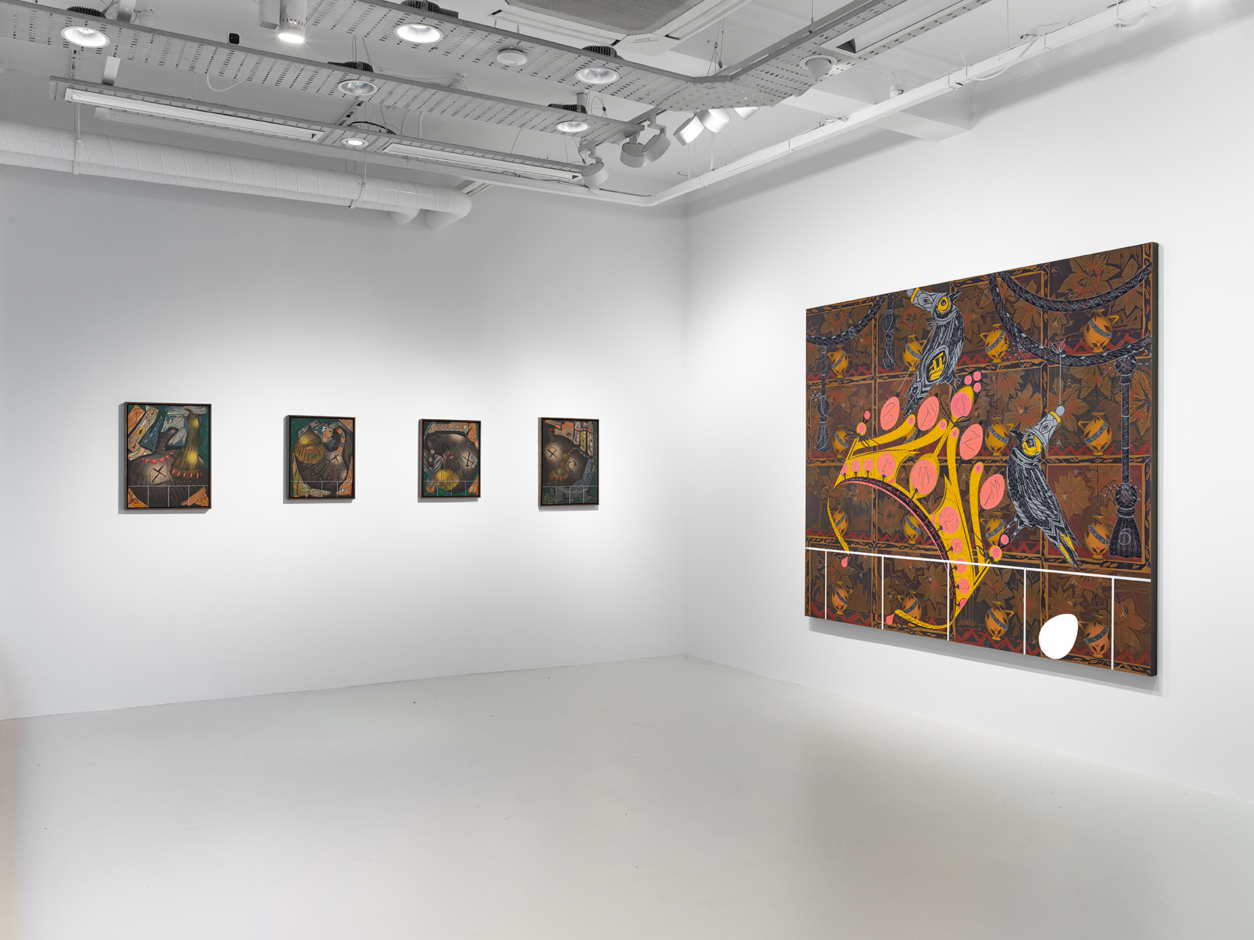 Installation view of Lari Pittman: Dioramas at 40 Albemarle Street