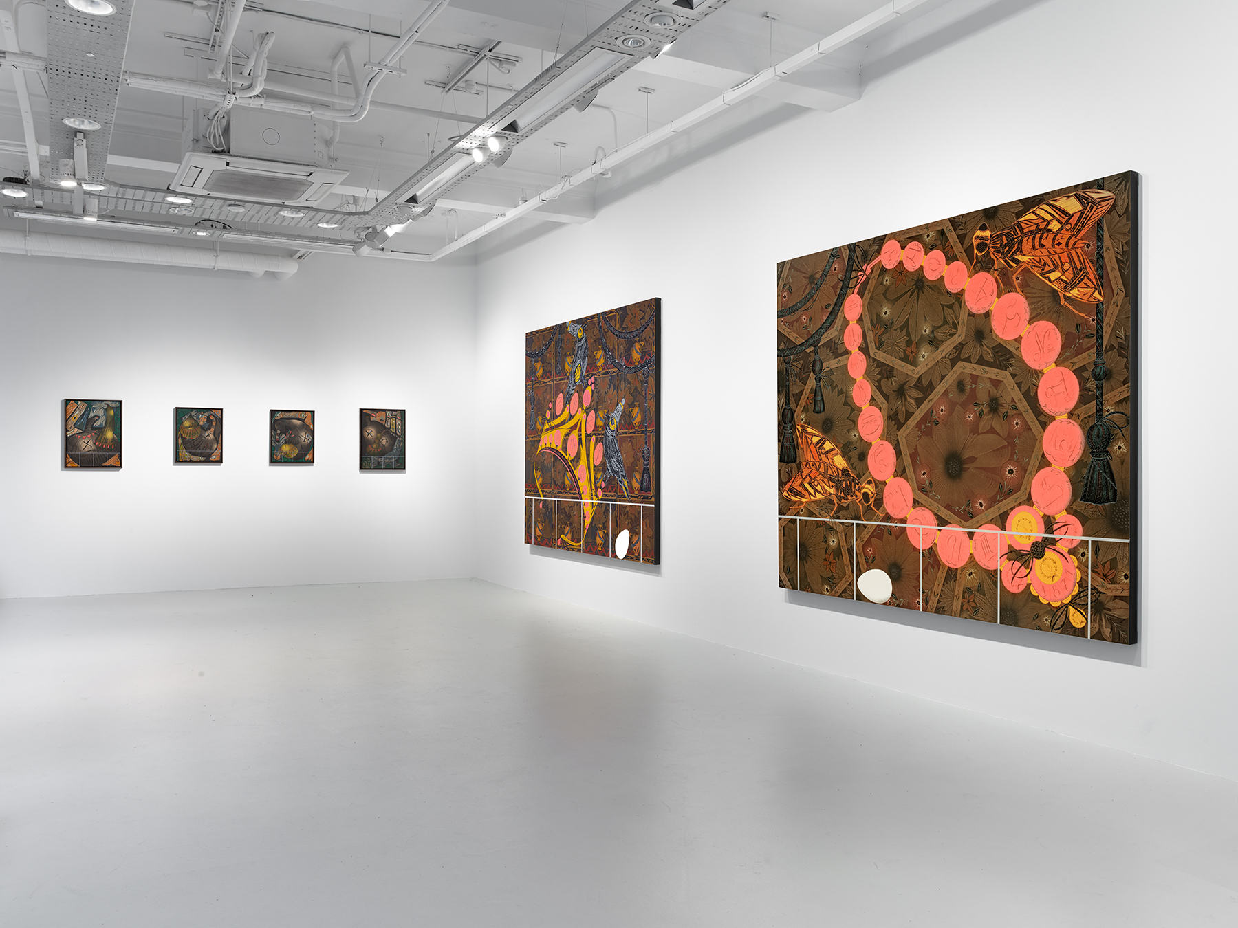 Installation view of Lari Pittman: Dioramas at 40 Albemarle Street