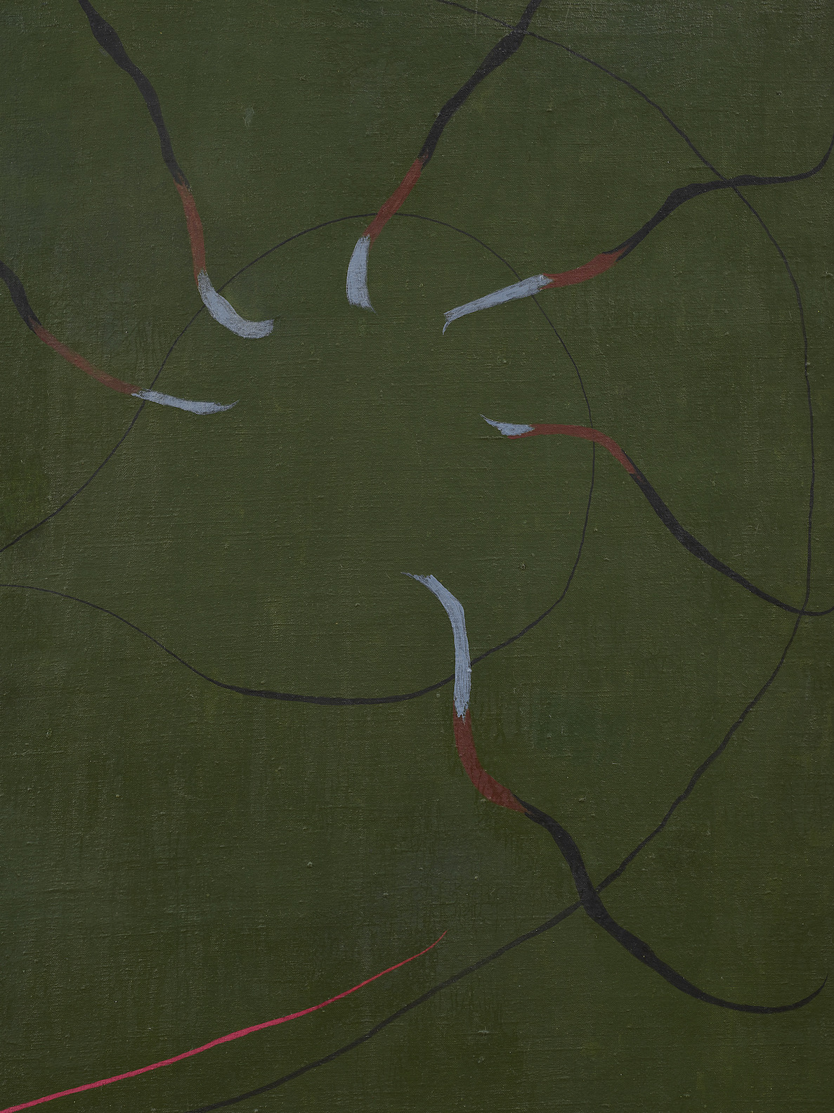 Detail view of Joan Miro's painting Le baiser