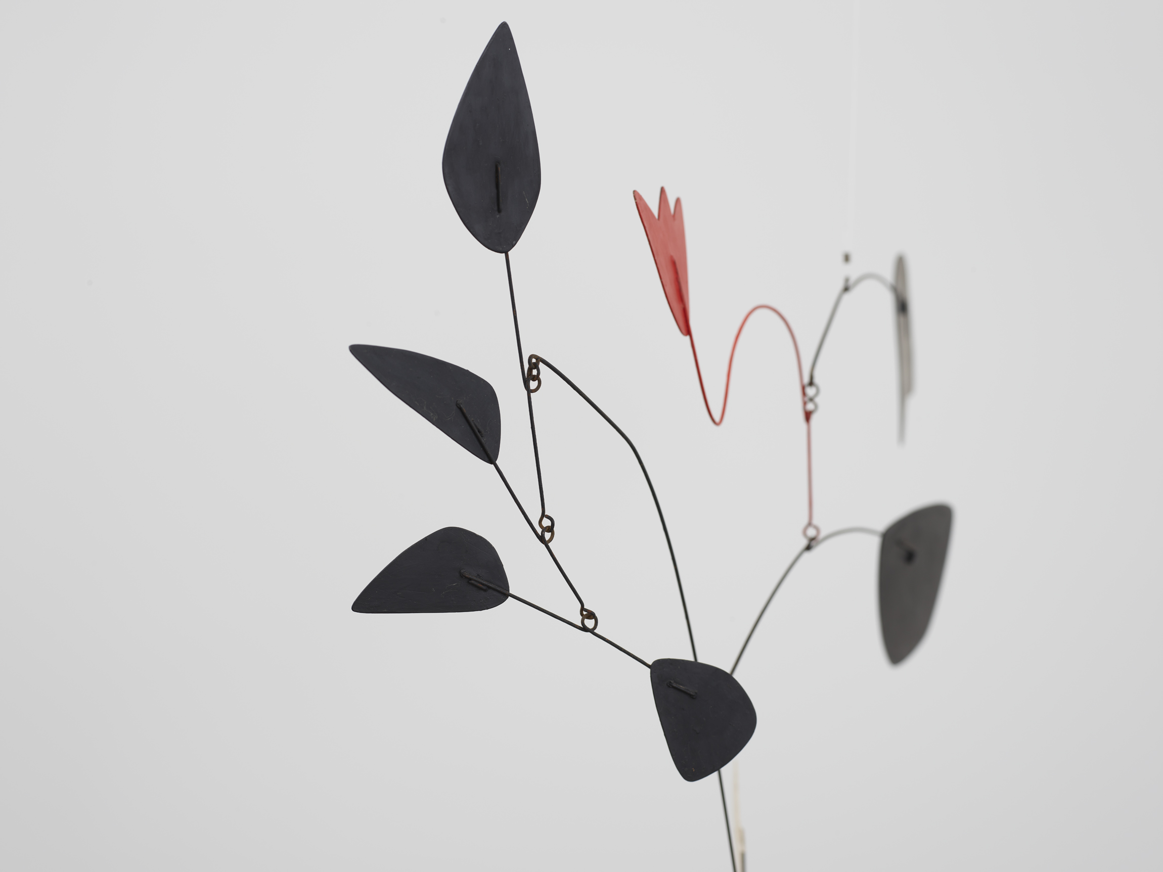 Detail view of Alexander Calder's sculpture Untitled (Red Tulip)