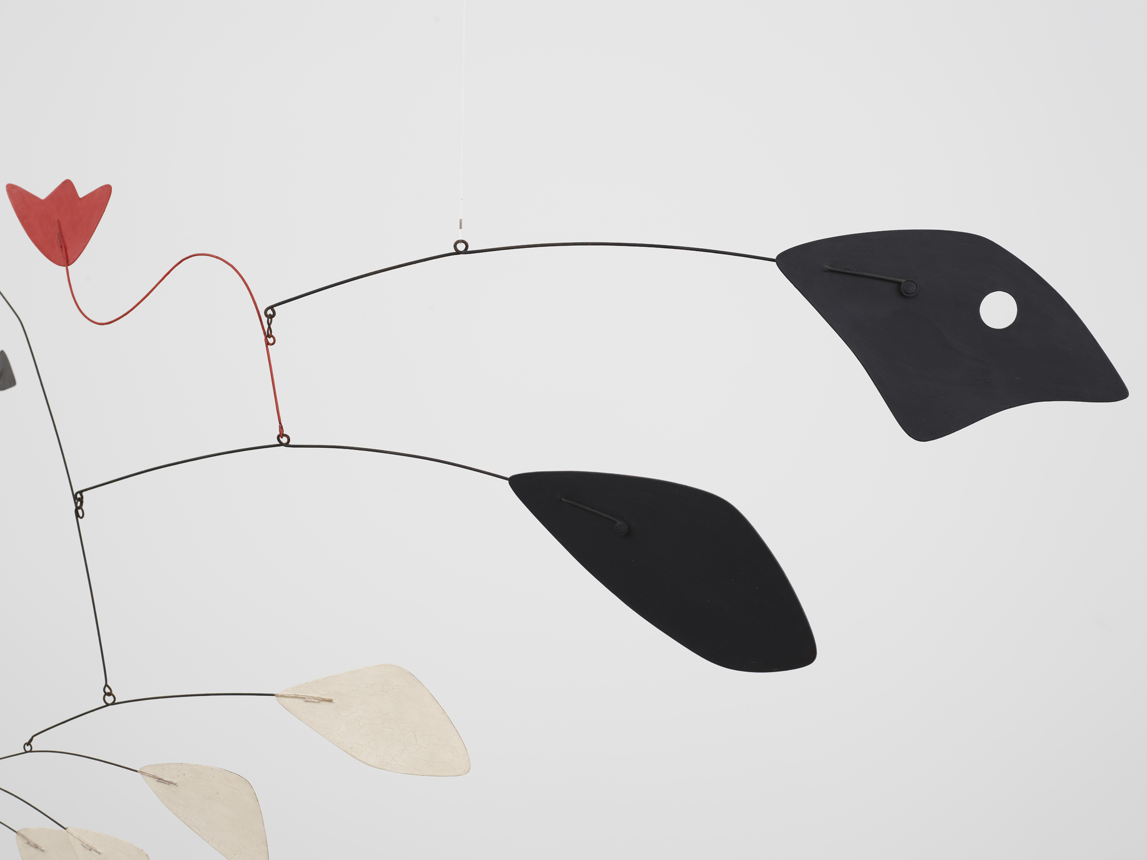 Detail view of Alexander Calder's sculpture Untitled (Red Tulip)