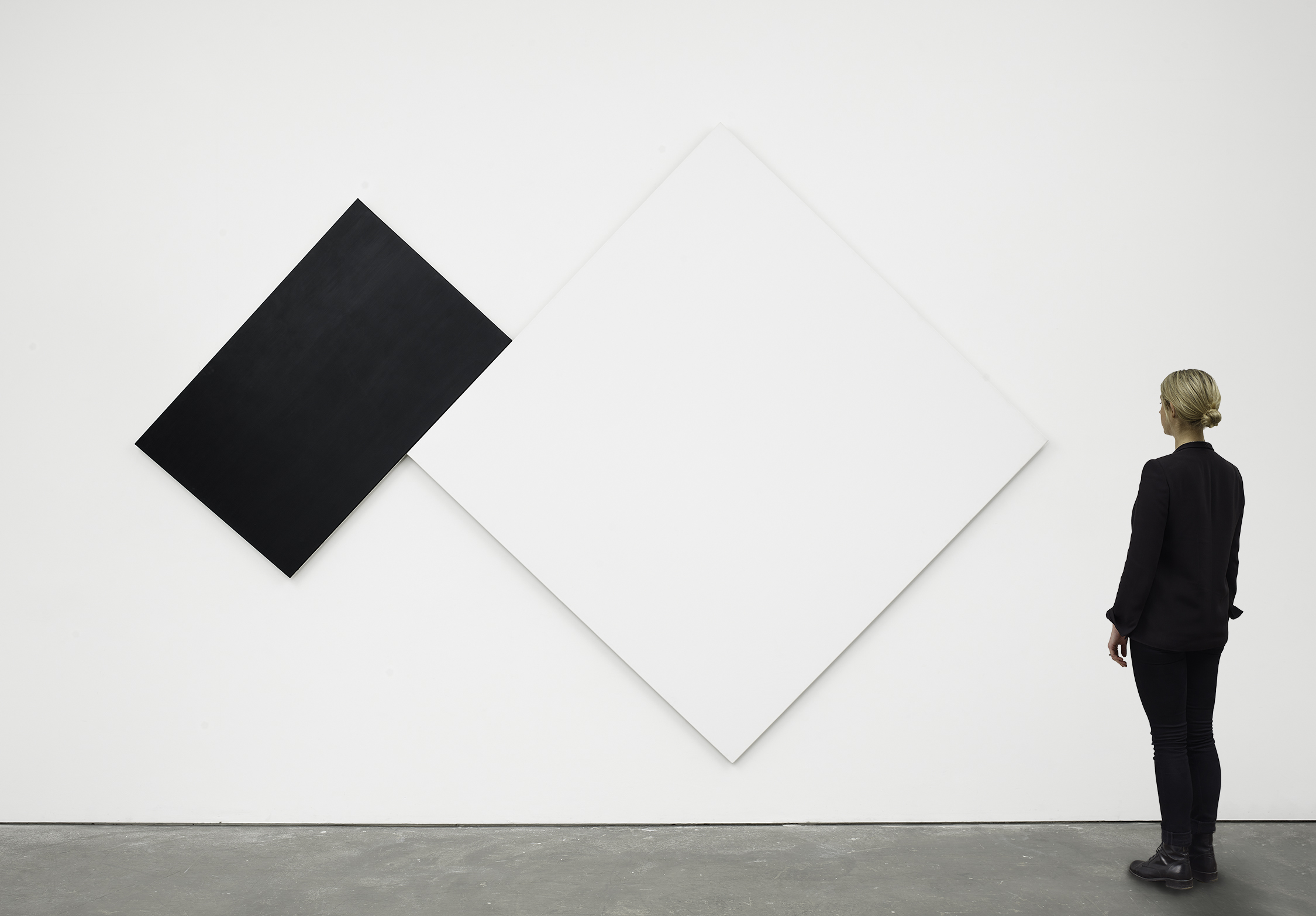 Scale view of Ellsworth Kelly's painting White Black