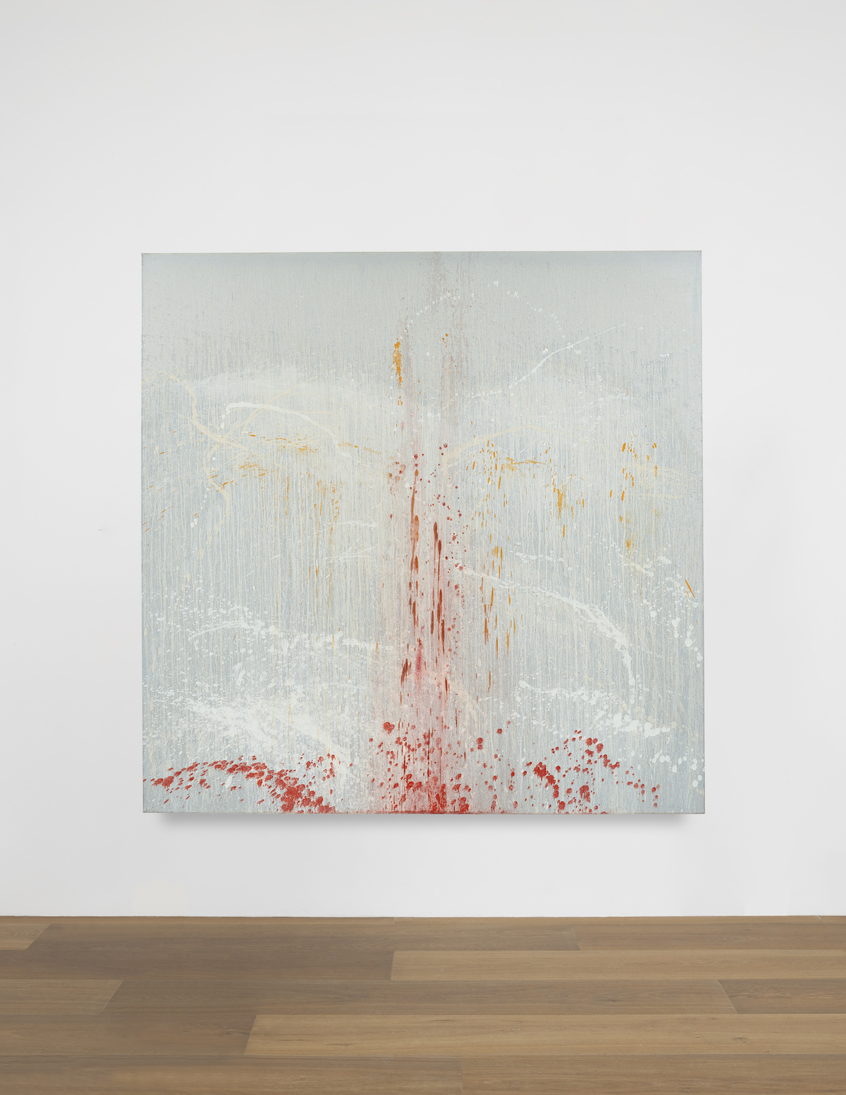 Installation view of Pat Steir's painting Through the Eye of the Jellyfish