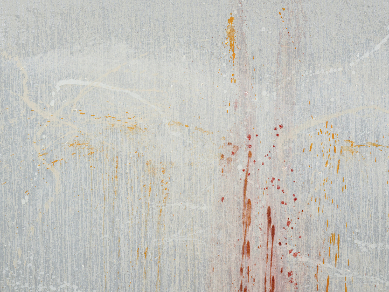 Detail view of Pat Steir's painting Through the Eye of the Jellyfish