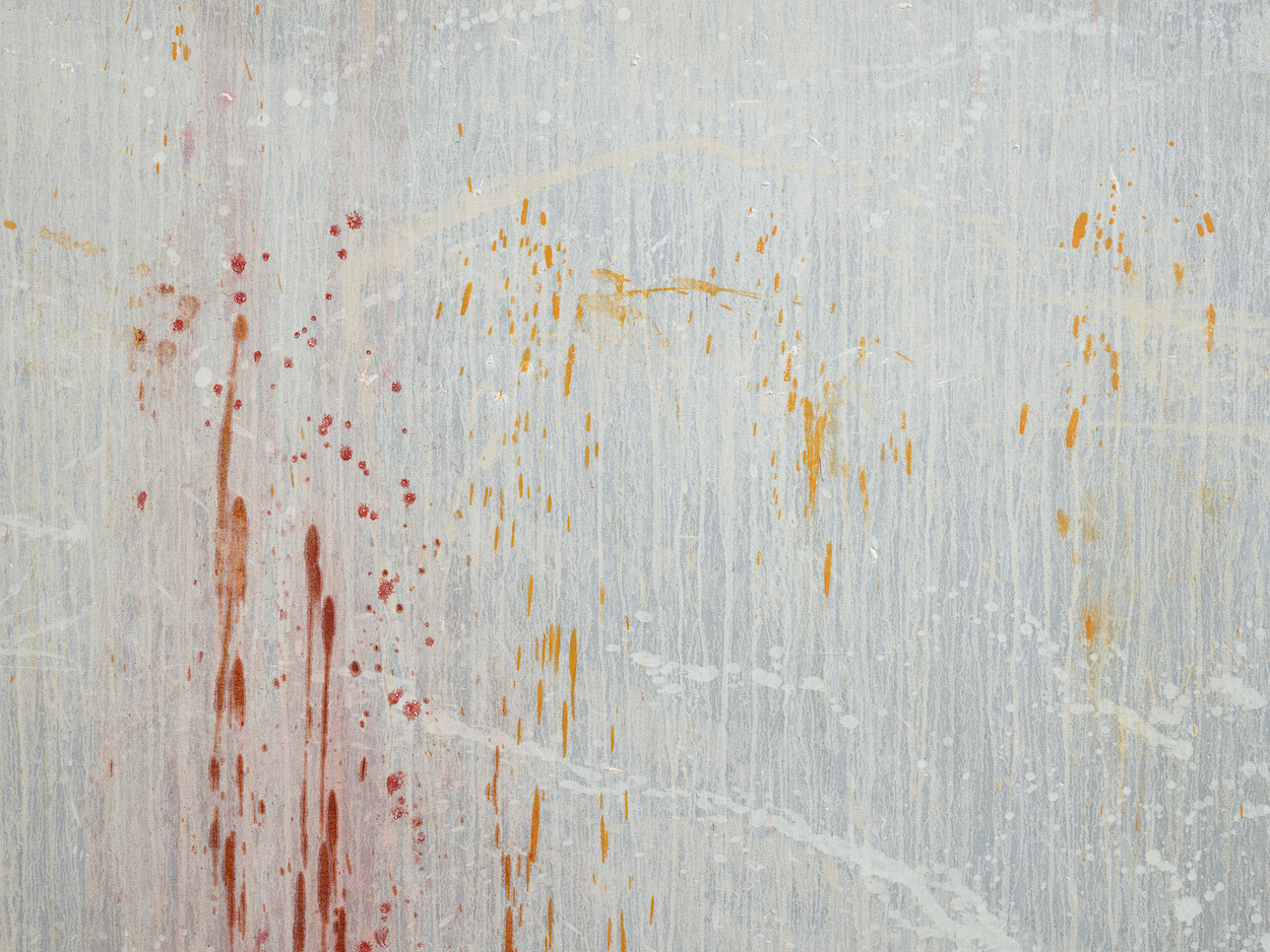 Detail view of Pat Steir's painting Through the Eye of the Jellyfish