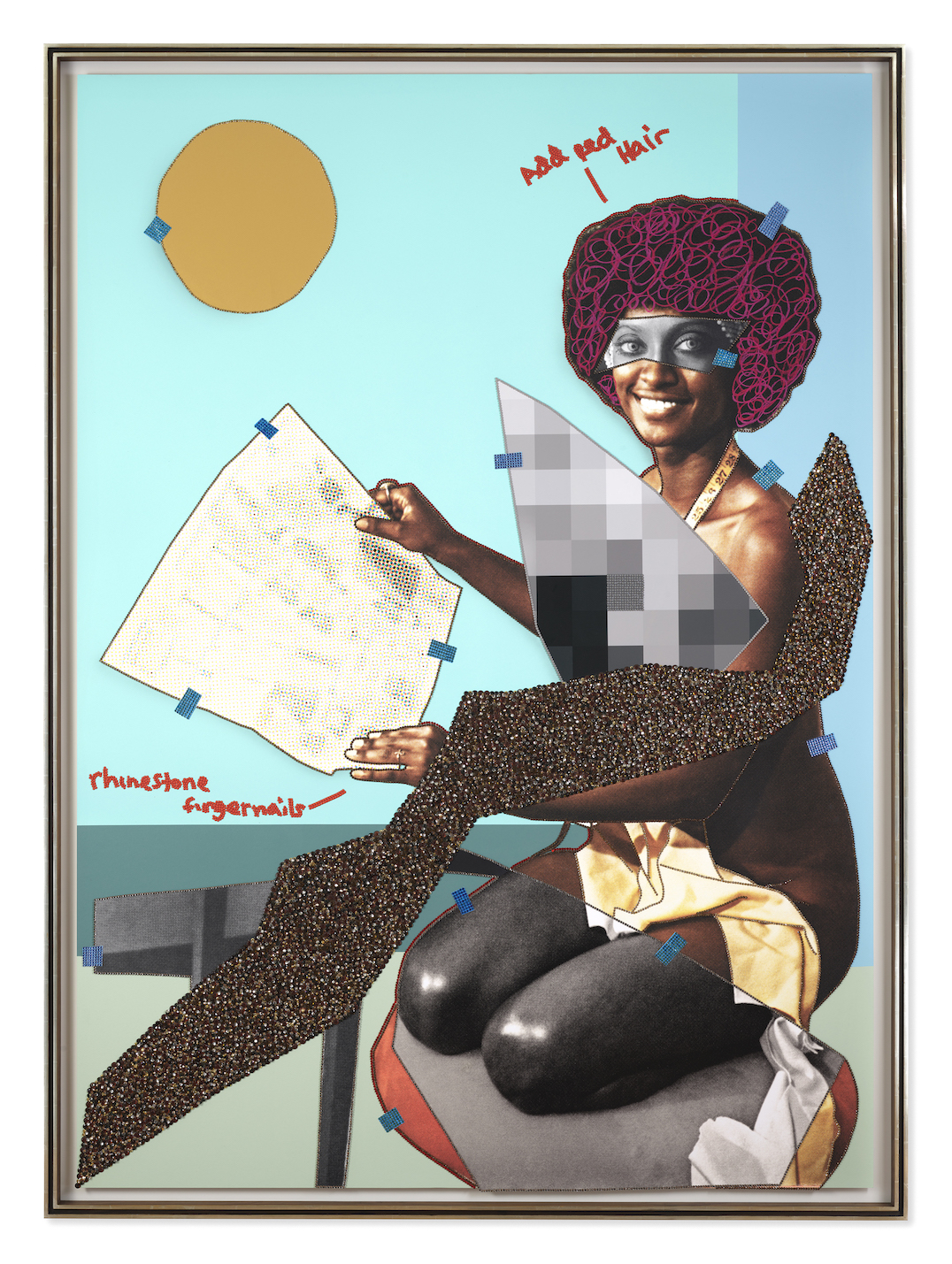 Mickalene Thomas's painting Jet Blue #27